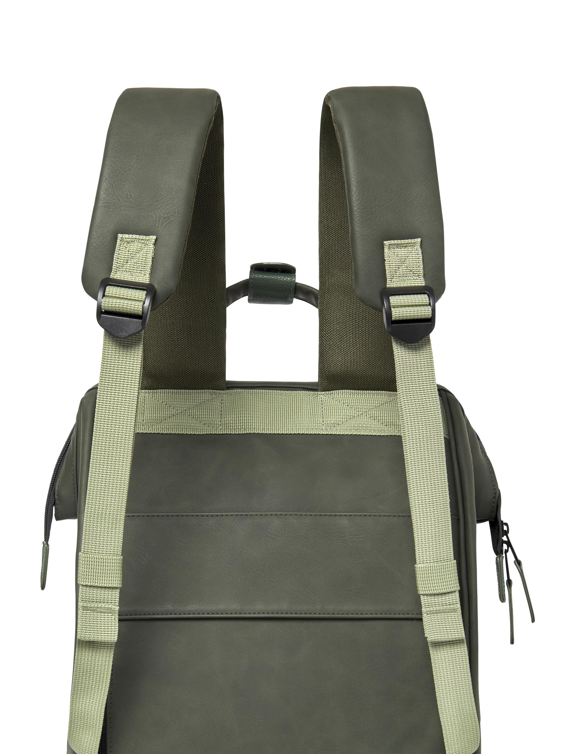 Rucksack aus Kunstleder "Adventurer Medium" Busan Dark Olive