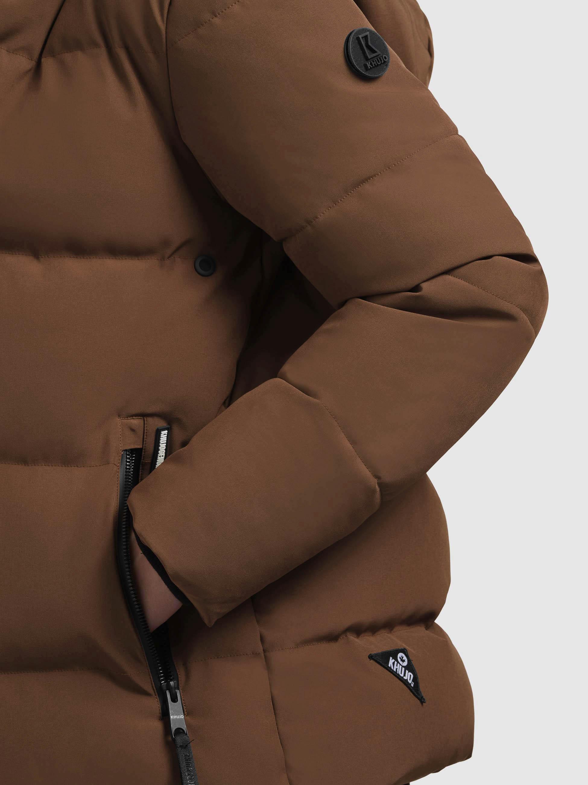 Warme Winter Steppjacke "Fanc2-YM" Buff Brown