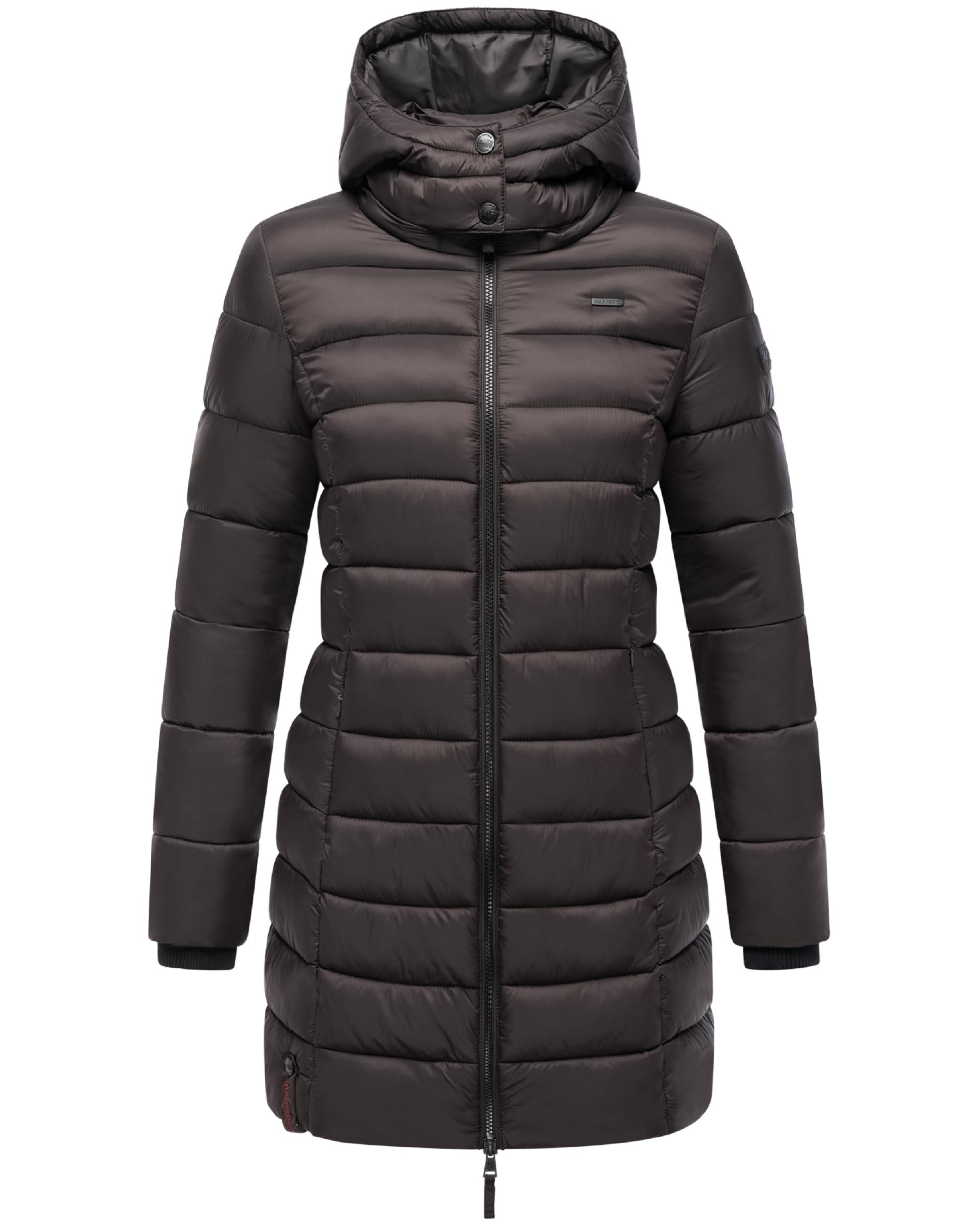 Langer Winter Steppmantel mit Kapuze "Abendsternchen" Choco