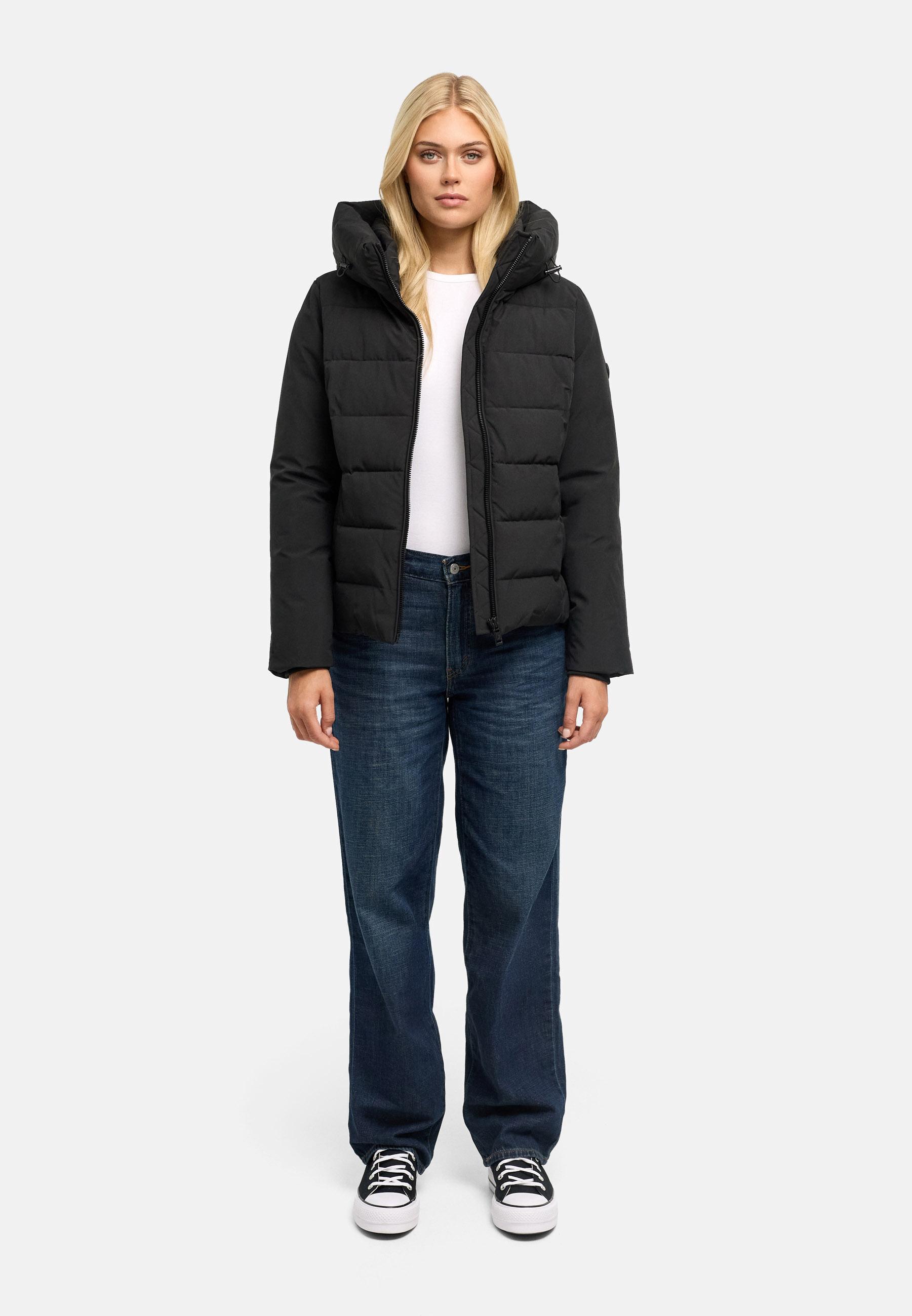 Warme Steppjacke mit verstellbarer Kapuze "Akiliaa 16" Black
