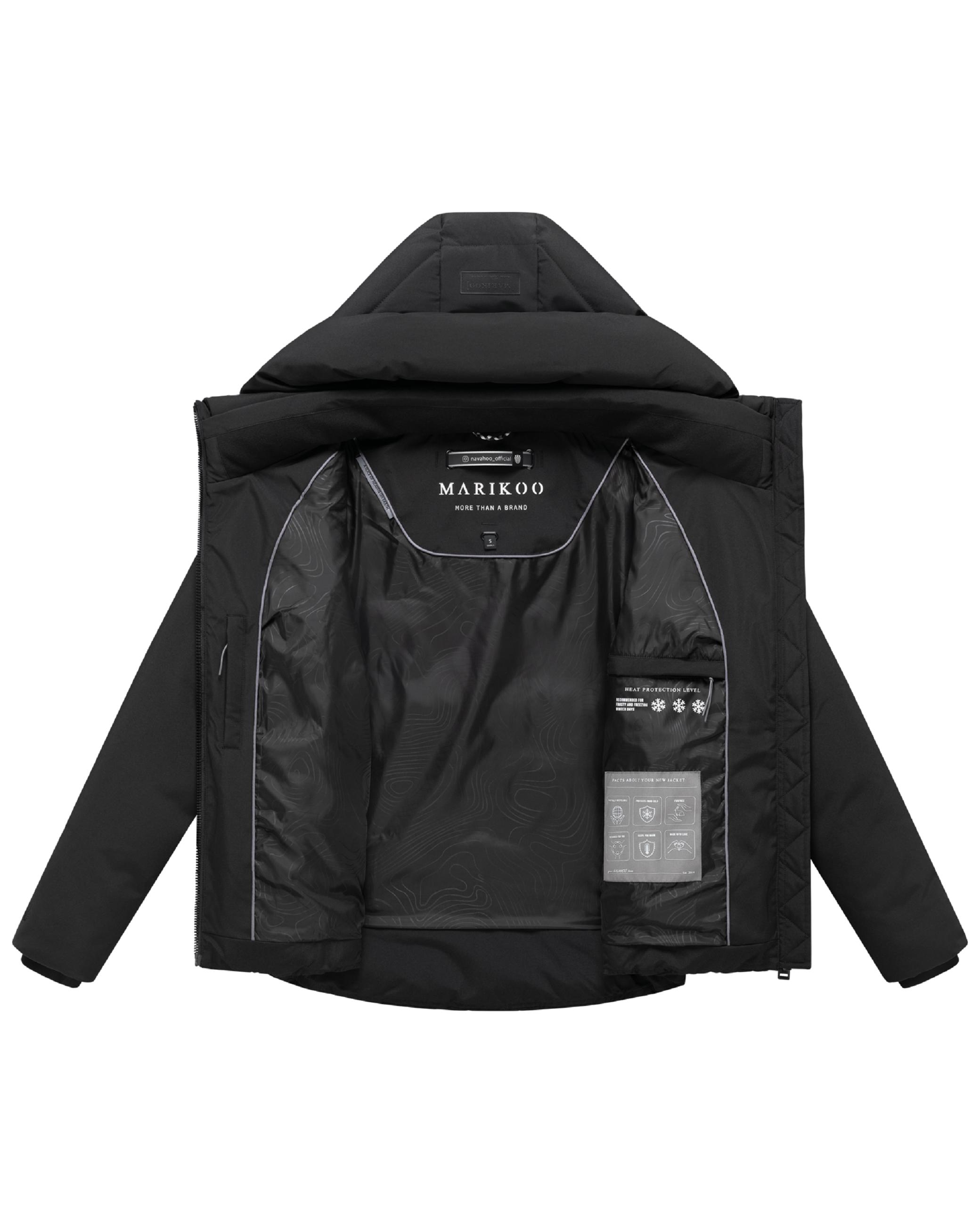Warme Steppjacke mit verstellbarer Kapuze "Akiliaa 16" Black