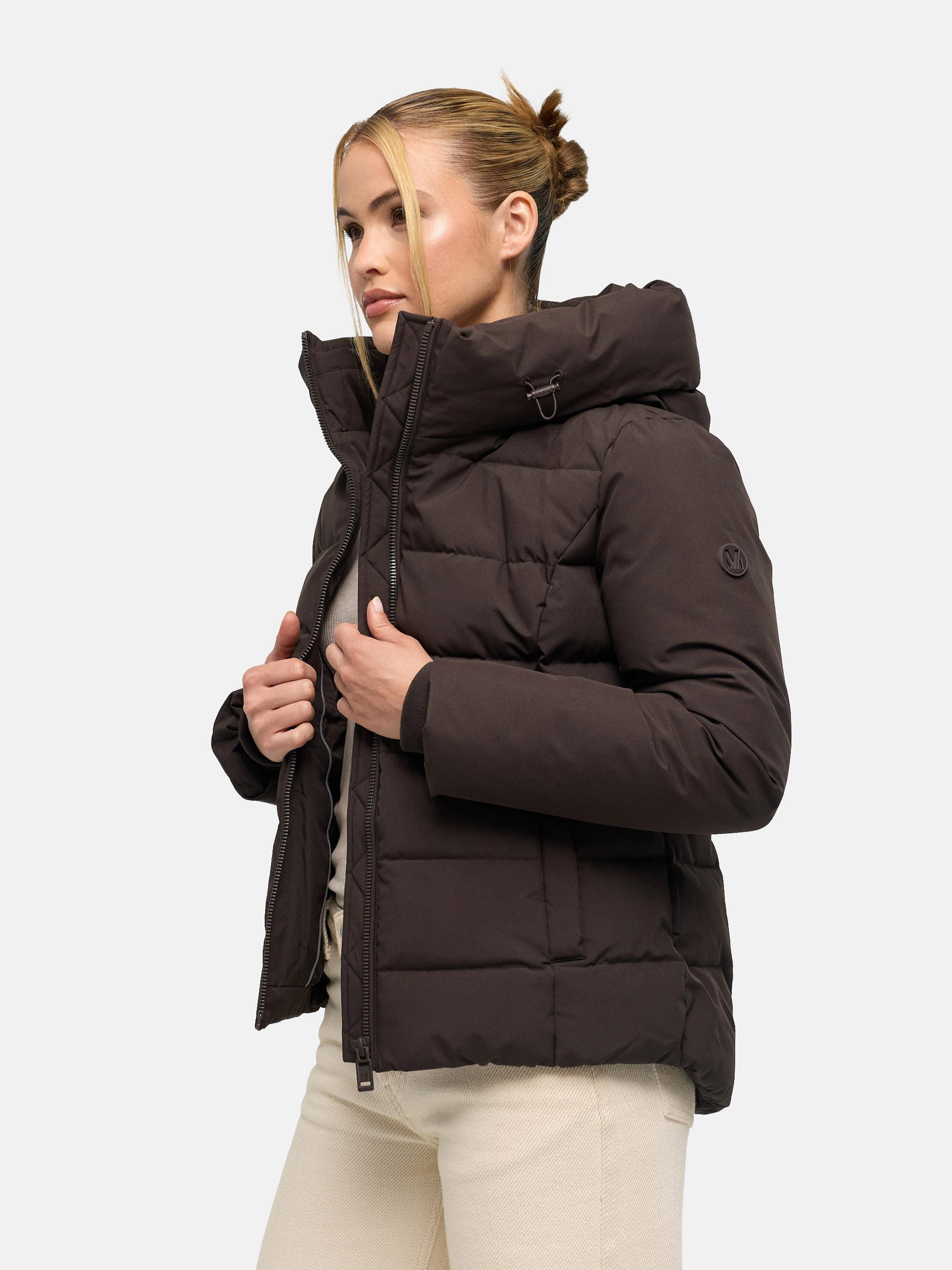 Warme Steppjacke mit verstellbarer Kapuze "Akiliaa 16" Choco