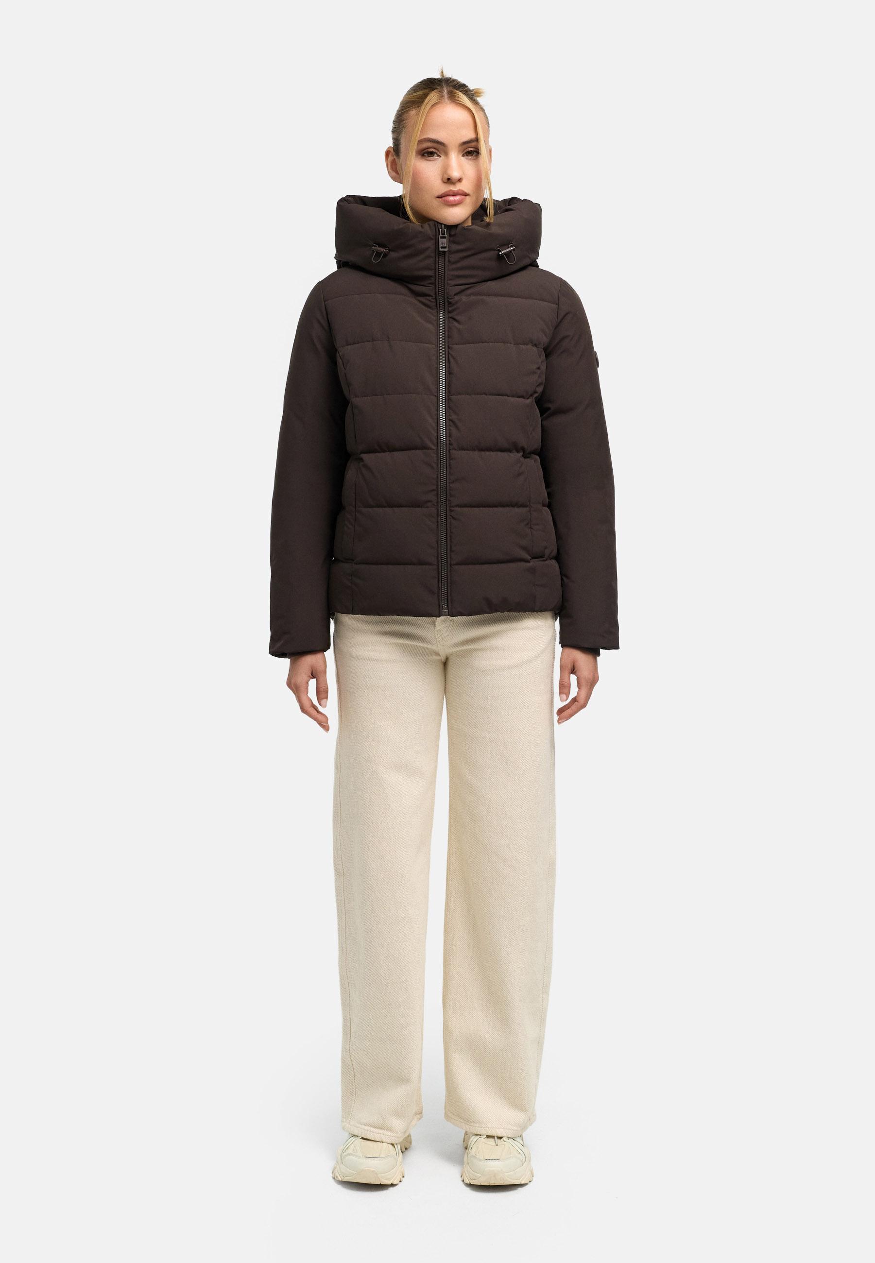 Warme Steppjacke mit verstellbarer Kapuze "Akiliaa 16" Choco