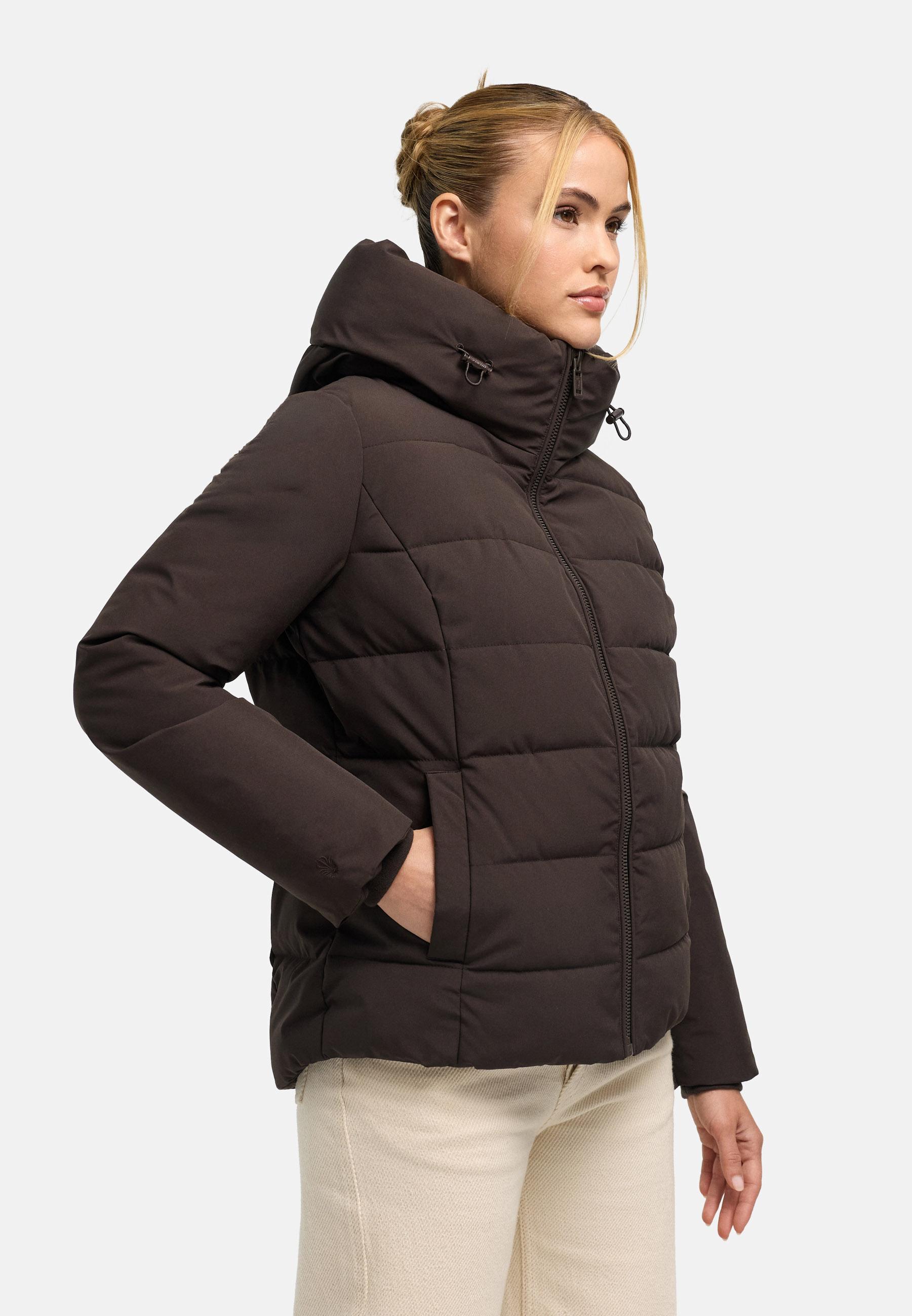 Warme Steppjacke mit verstellbarer Kapuze "Akiliaa 16" Choco