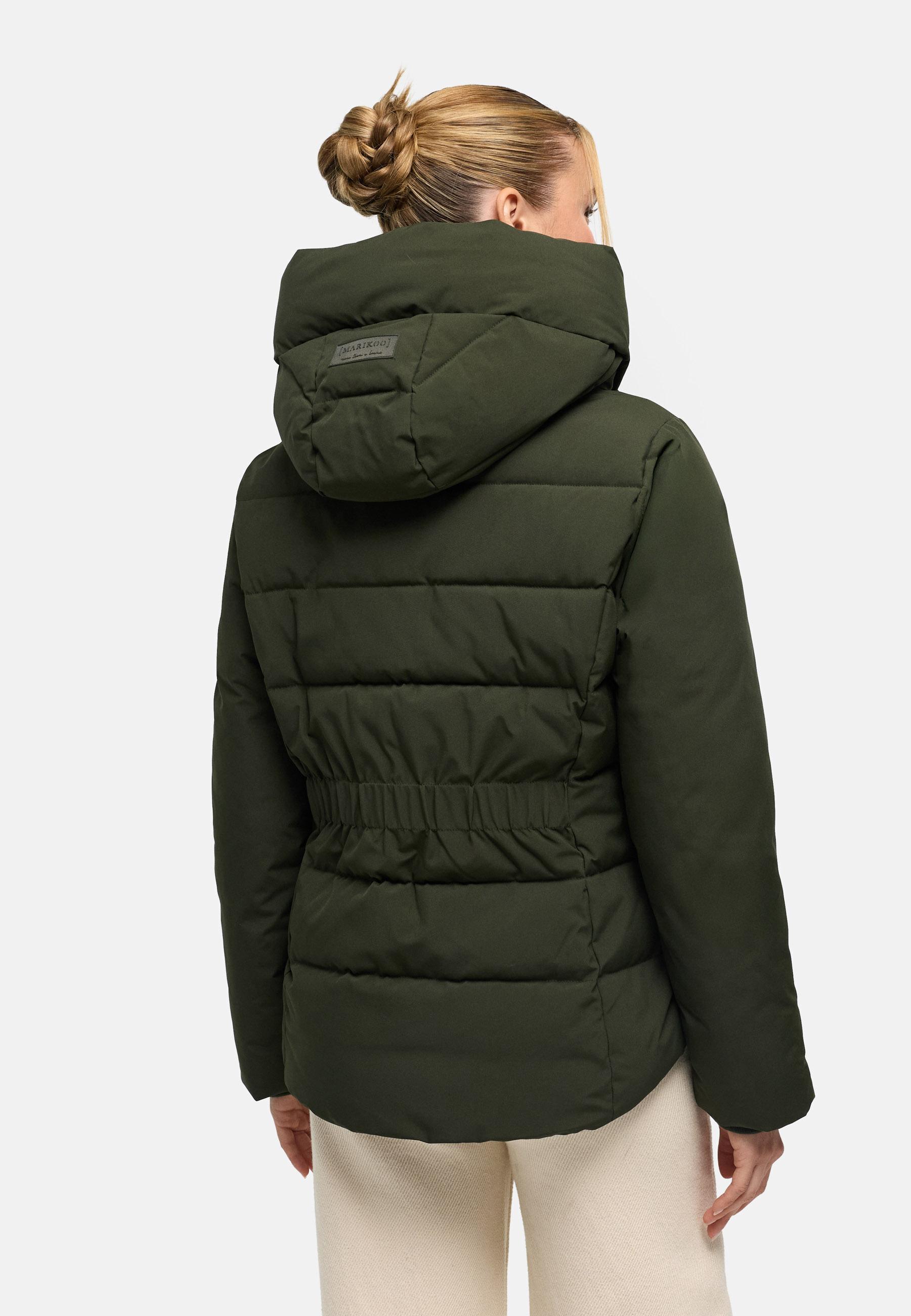 Warme Steppjacke mit verstellbarer Kapuze "Akiliaa 16" Dark Olive
