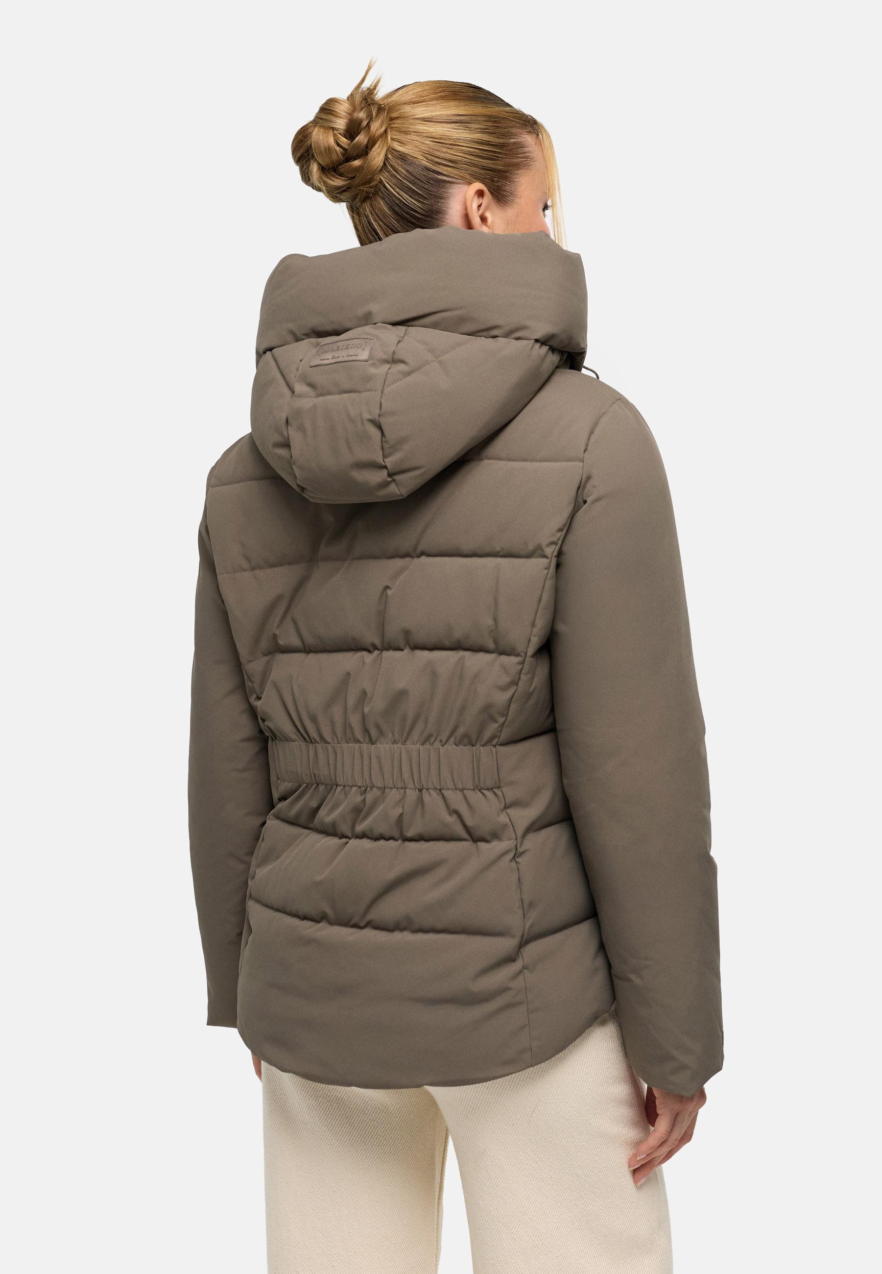 Warme Steppjacke mit verstellbarer Kapuze "Akiliaa 16" Stone Brown