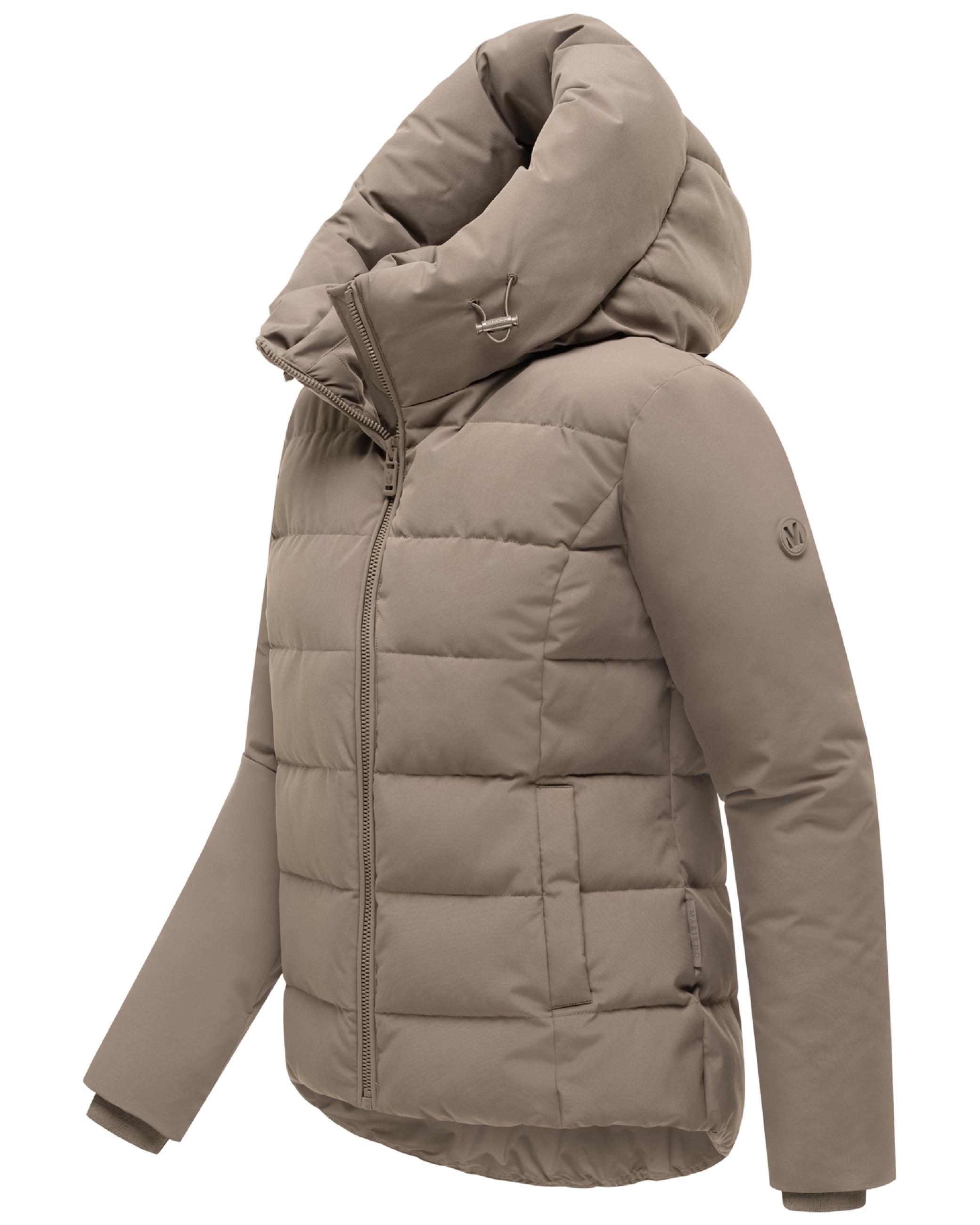 Warme Steppjacke mit verstellbarer Kapuze "Akiliaa 16" Stone Brown