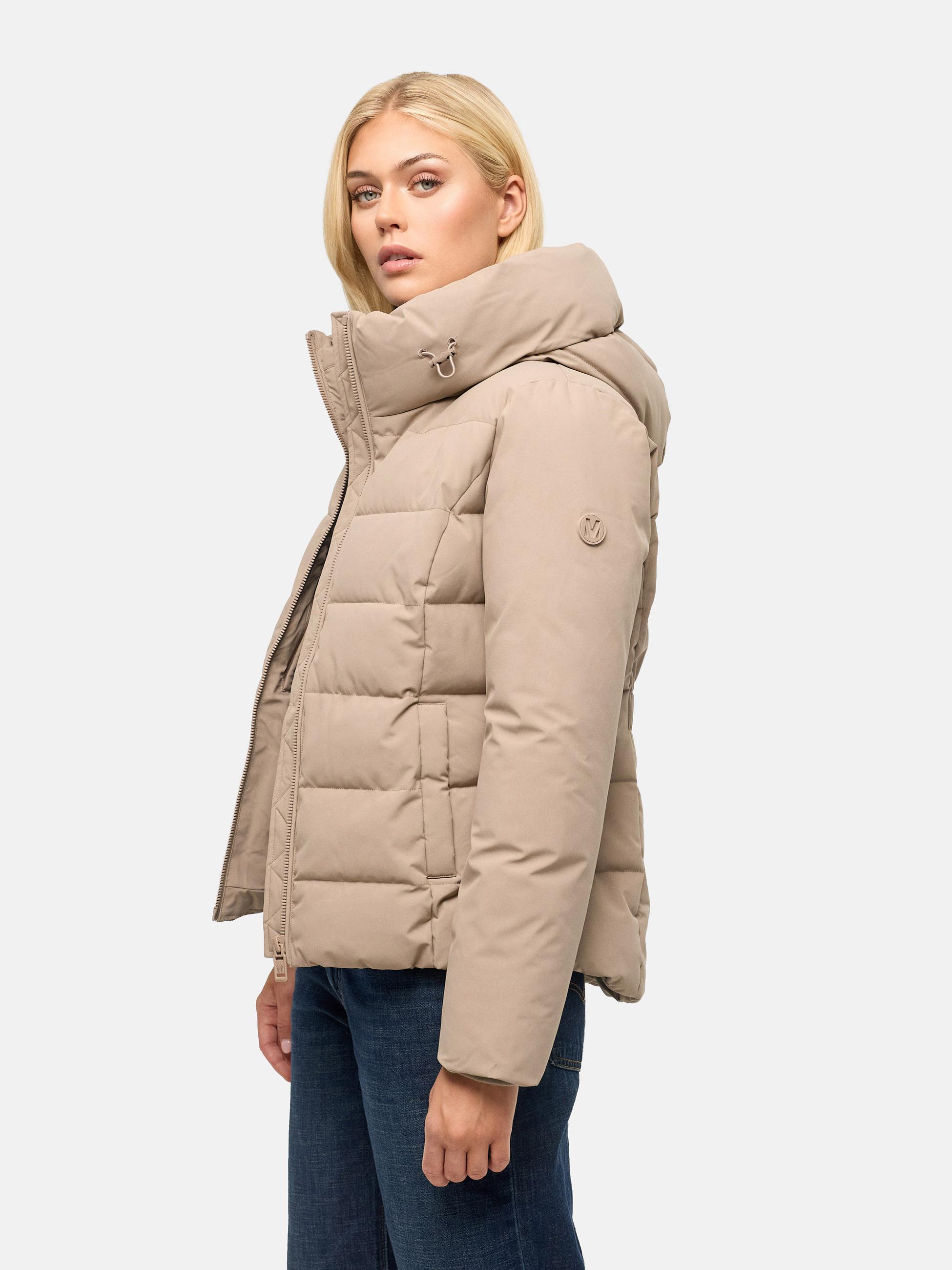 Warme Steppjacke mit verstellbarer Kapuze "Akiliaa 16" Taupe Grey