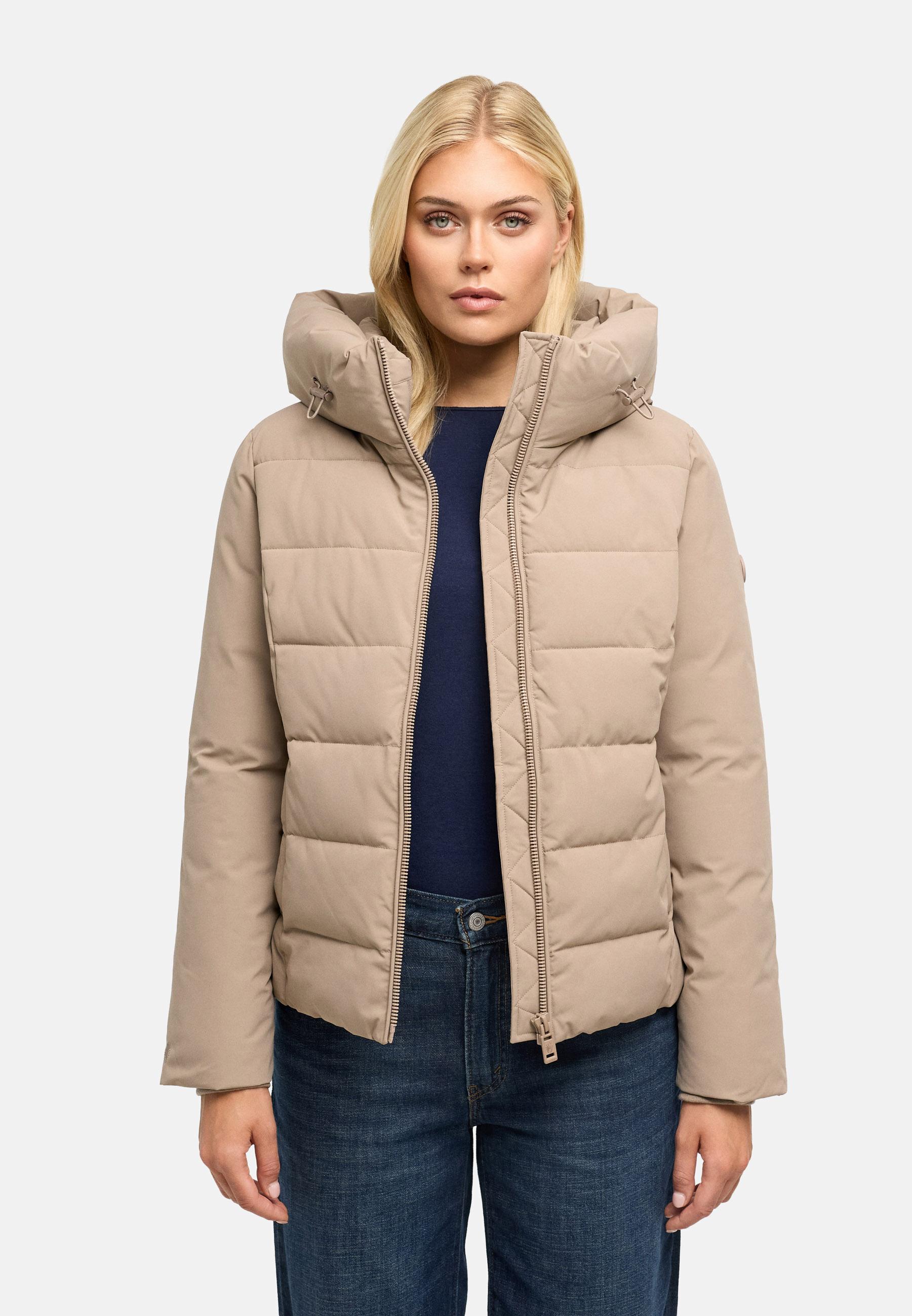Warme Steppjacke mit verstellbarer Kapuze "Akiliaa 16" Taupe Grey