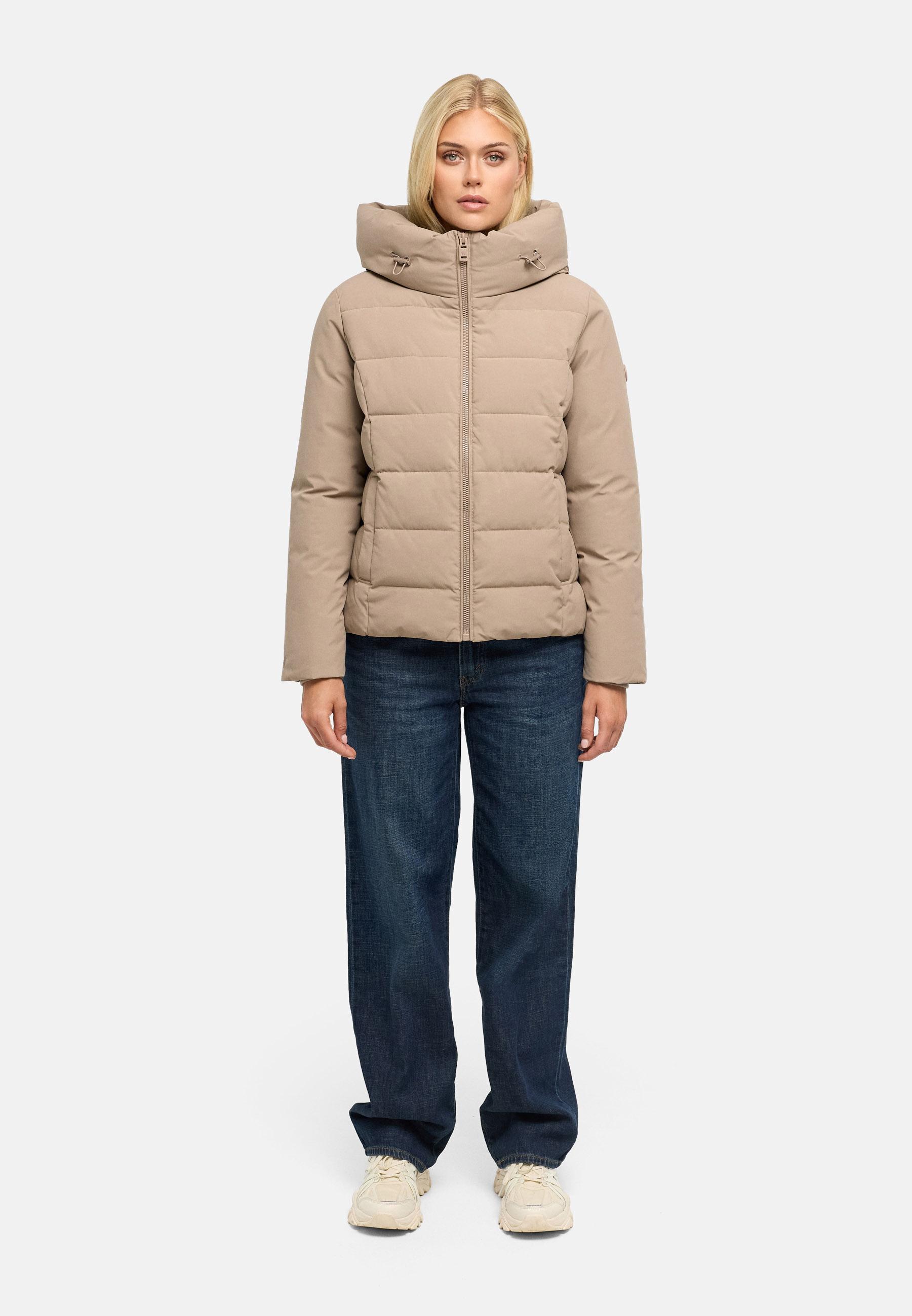 Warme Steppjacke mit verstellbarer Kapuze "Akiliaa 16" Taupe Grey