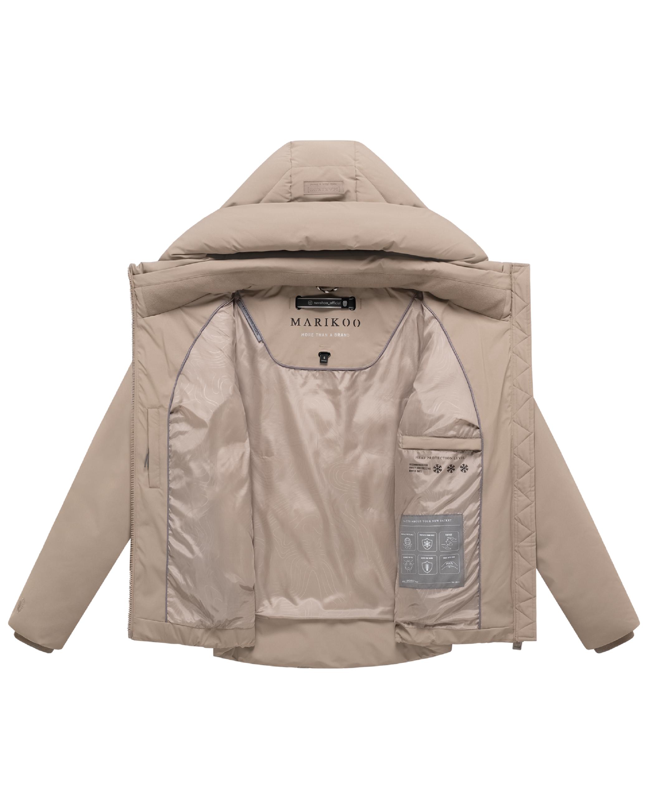 Warme Steppjacke mit verstellbarer Kapuze "Akiliaa 16" Taupe Grey