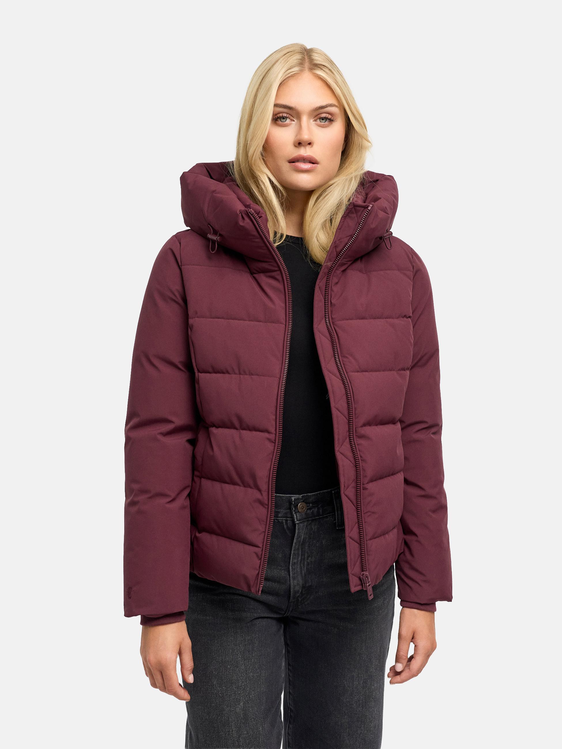 Warme Steppjacke mit verstellbarer Kapuze "Akiliaa 16" Wine