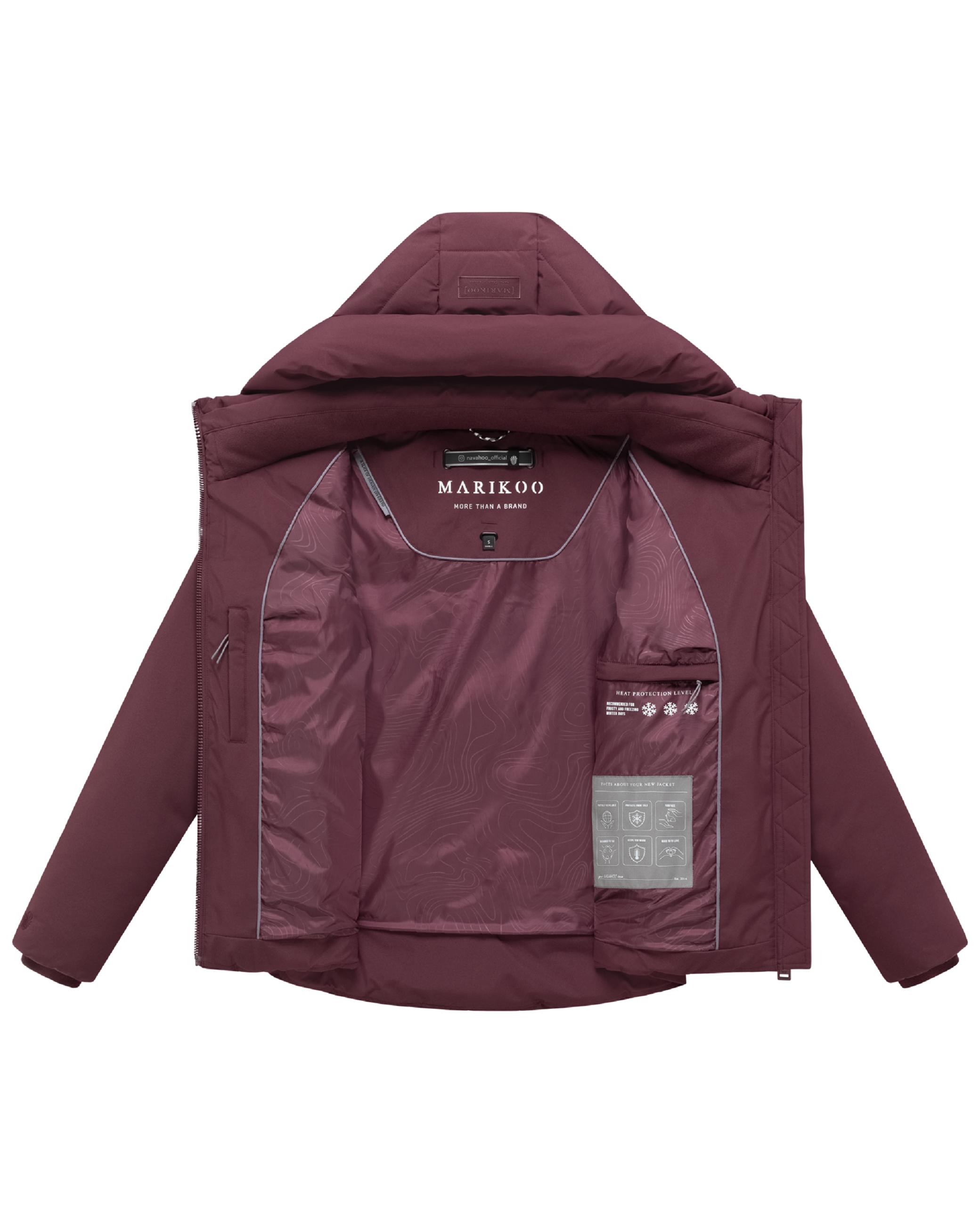 Warme Steppjacke mit verstellbarer Kapuze "Akiliaa 16" Wine
