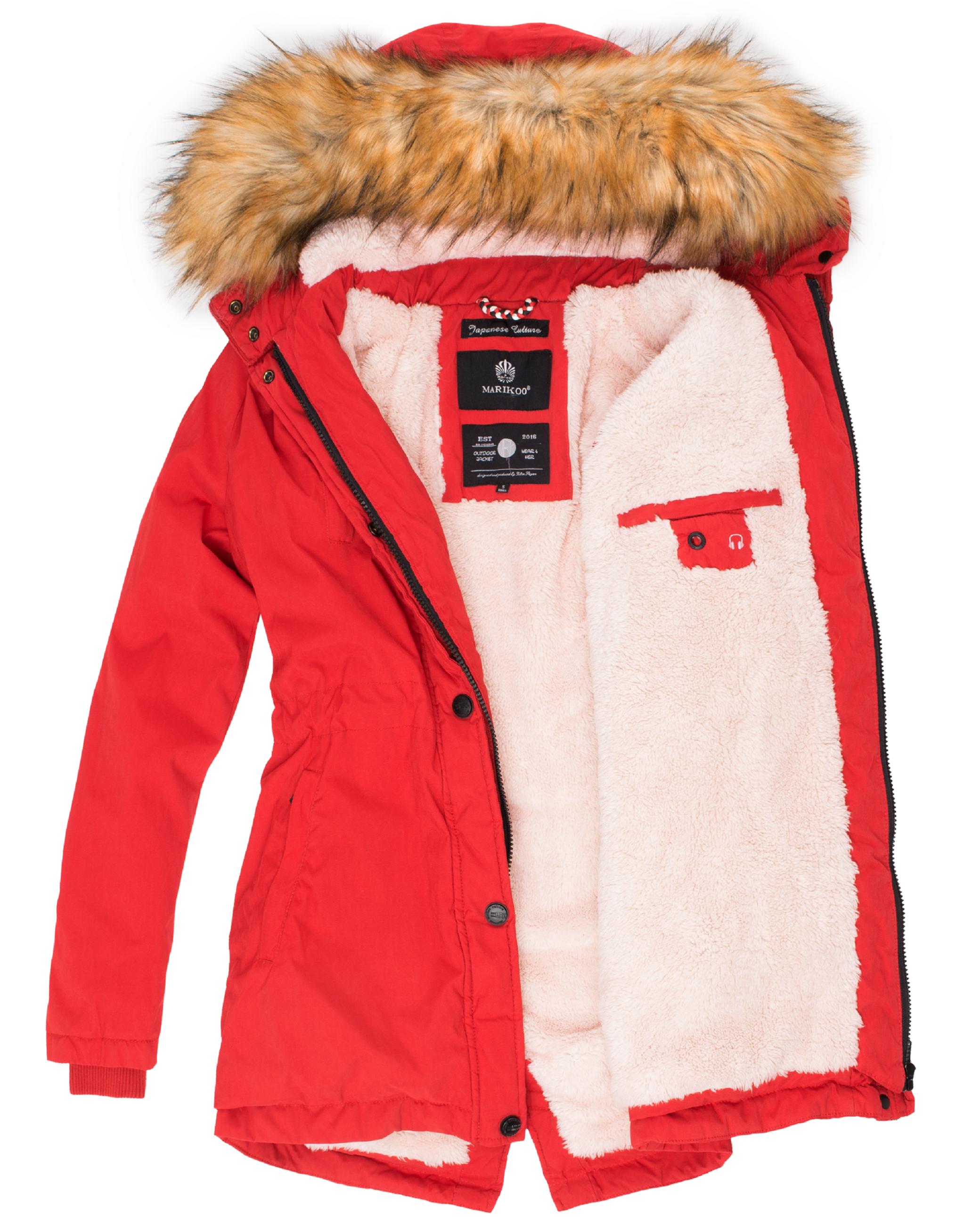 Warmer Winterparka mit Kapuze "Akira" Rot