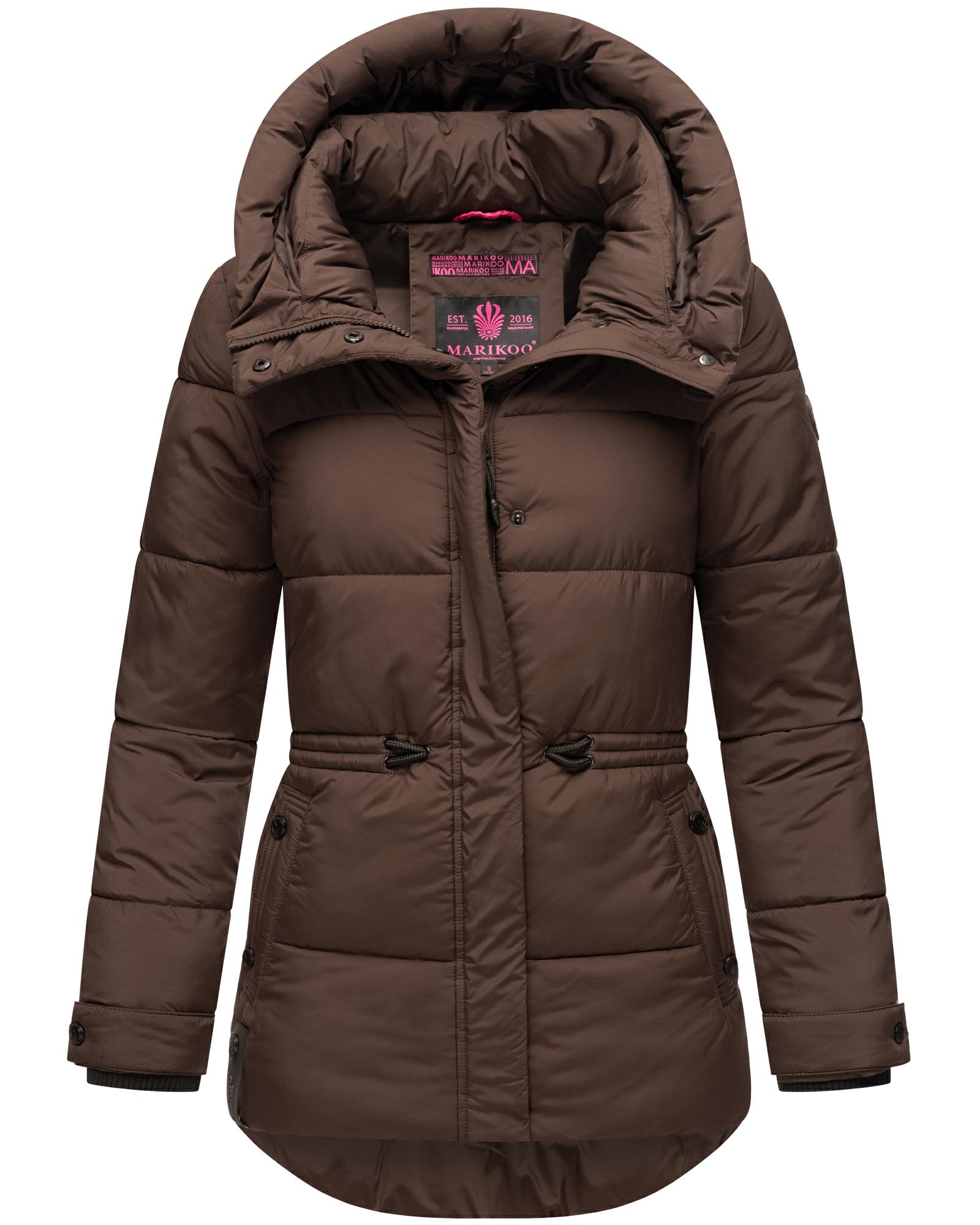 Winter Steppjacke mit Kapuze "Akumaa" Dark Choco