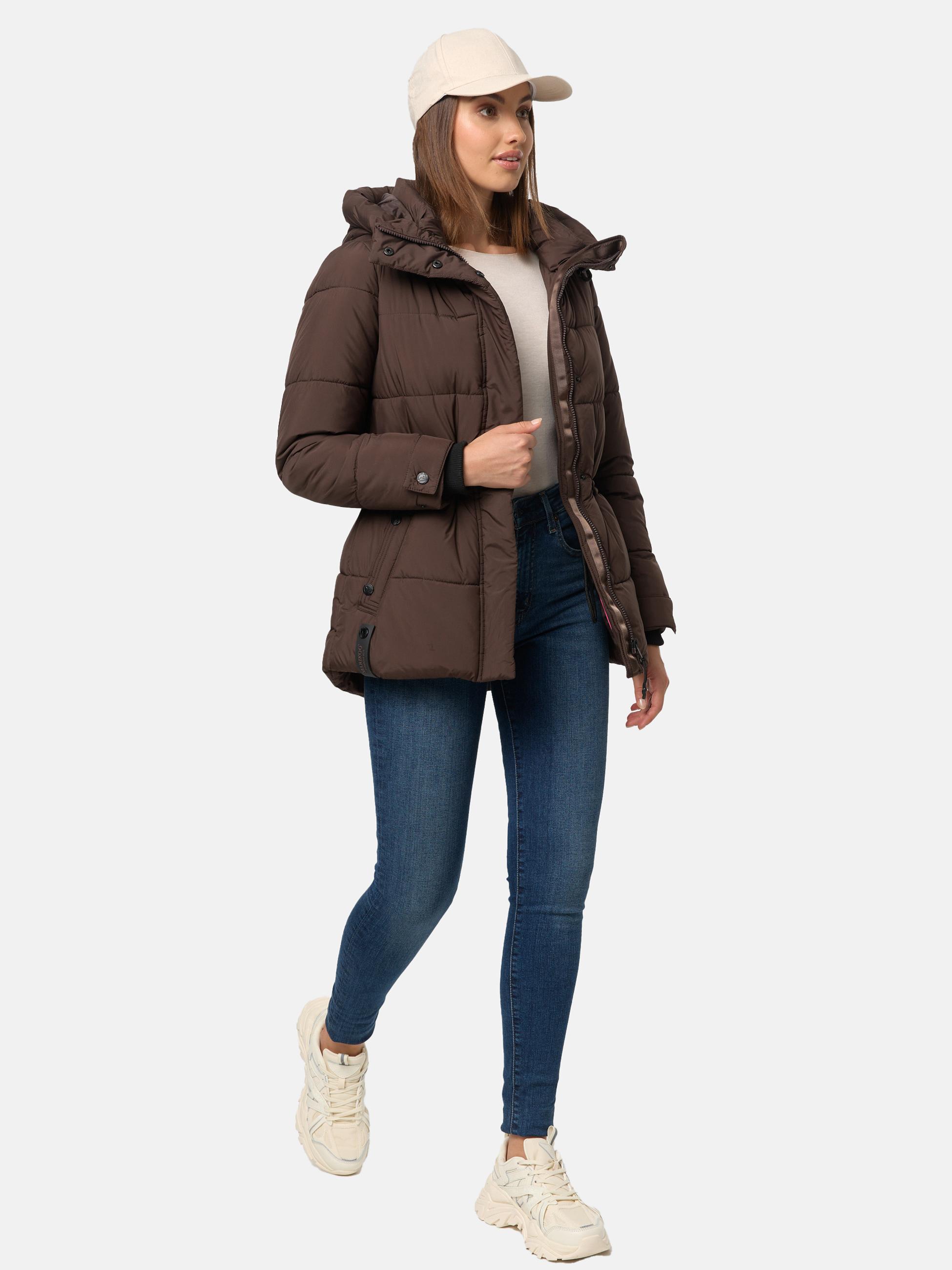 Winter Steppjacke mit Kapuze "Akumaa" Dark Choco