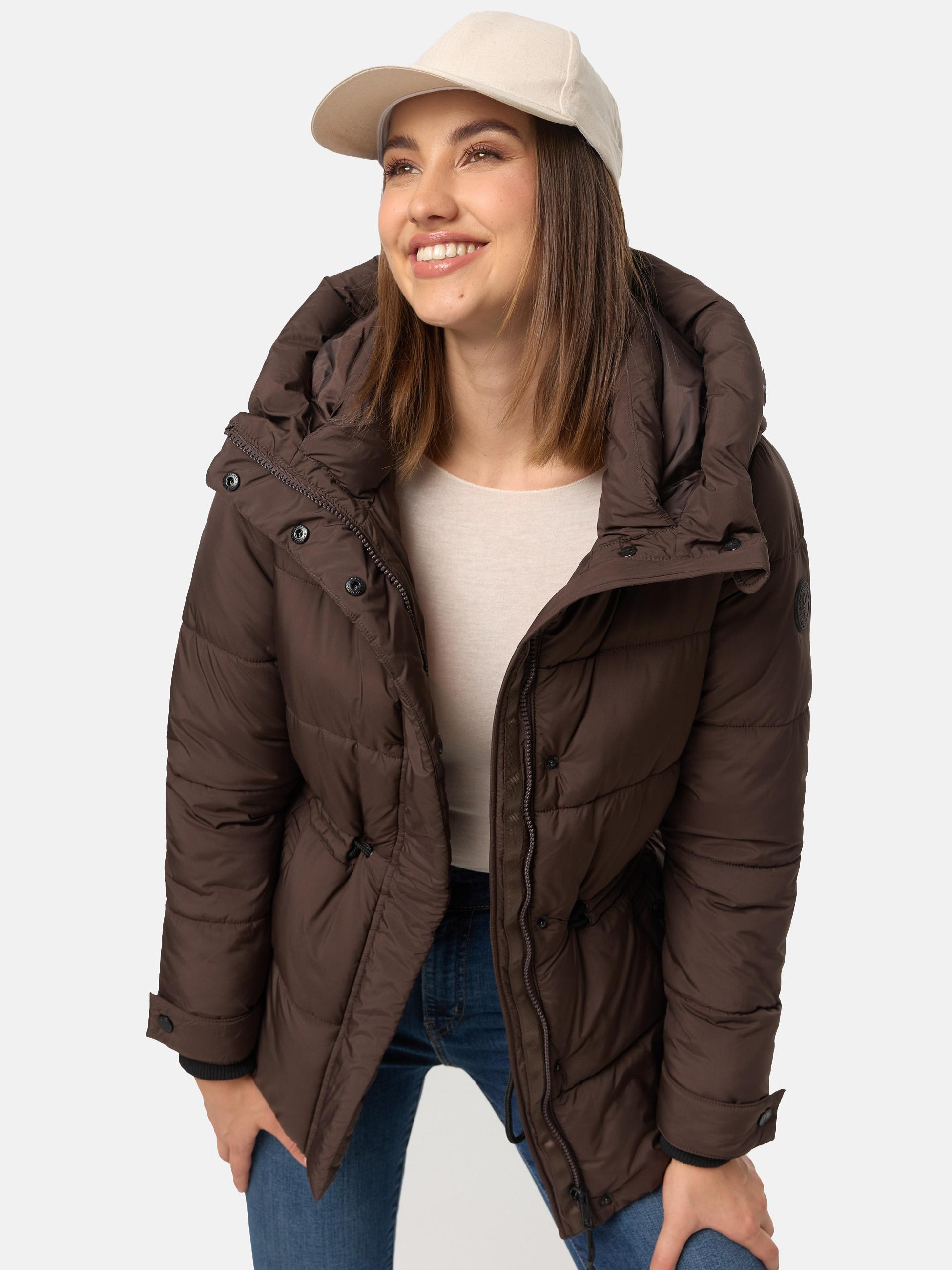 Winter Steppjacke mit Kapuze "Akumaa" Dark Choco