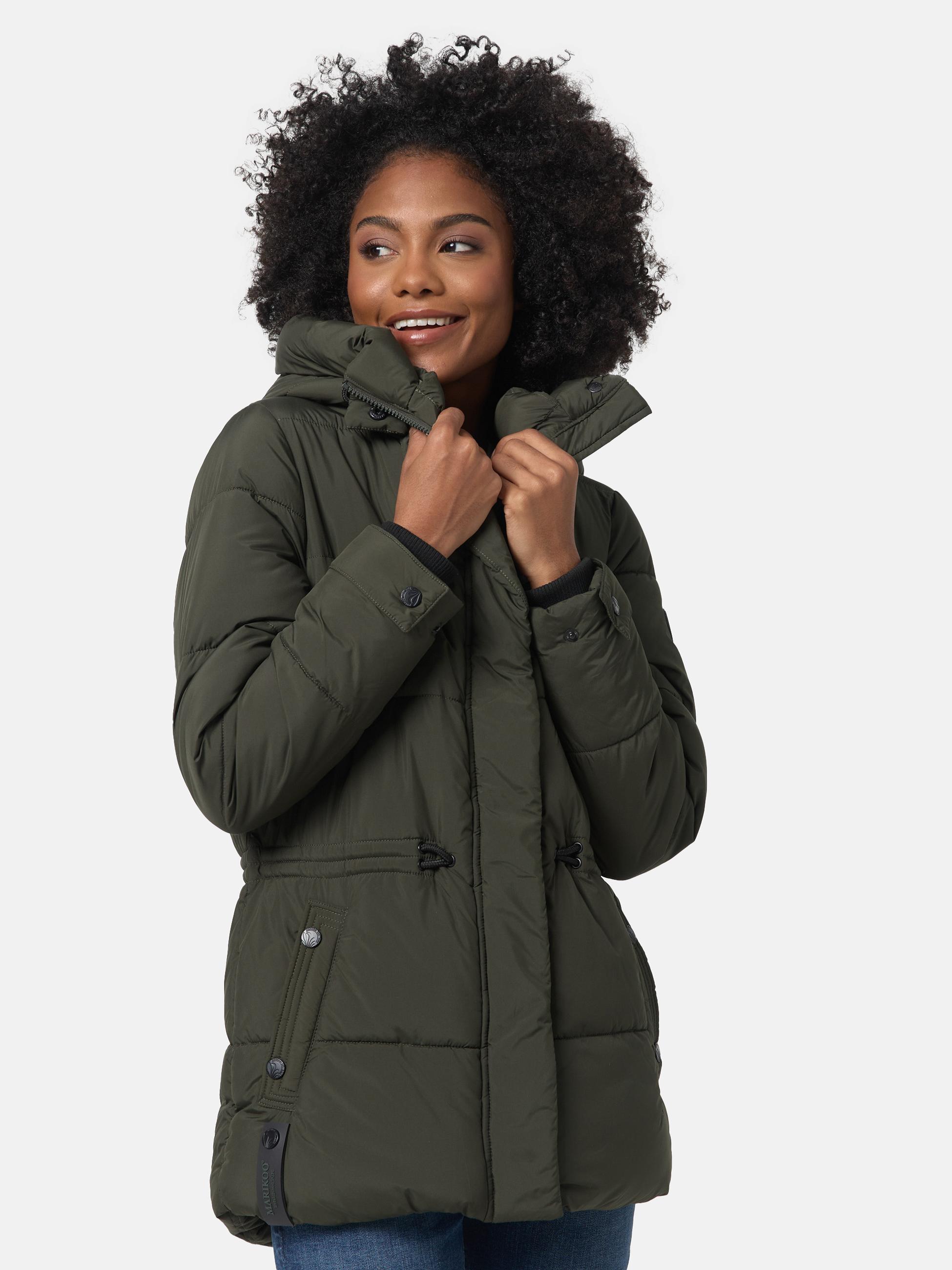 Winter Steppjacke mit Kapuze "Akumaa" Dark Olive