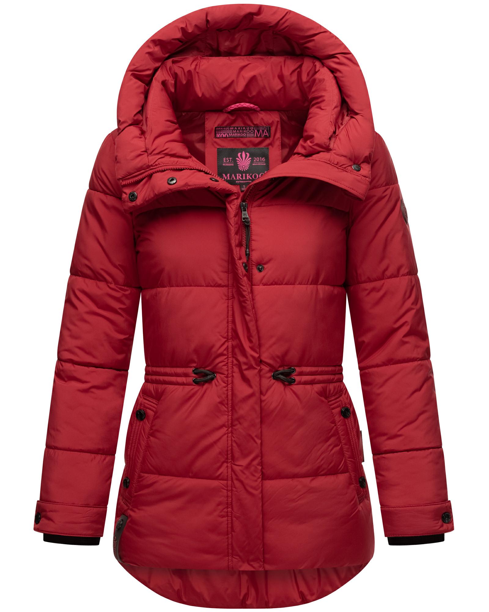 Winter Steppjacke mit Kapuze "Akumaa" Dark Red