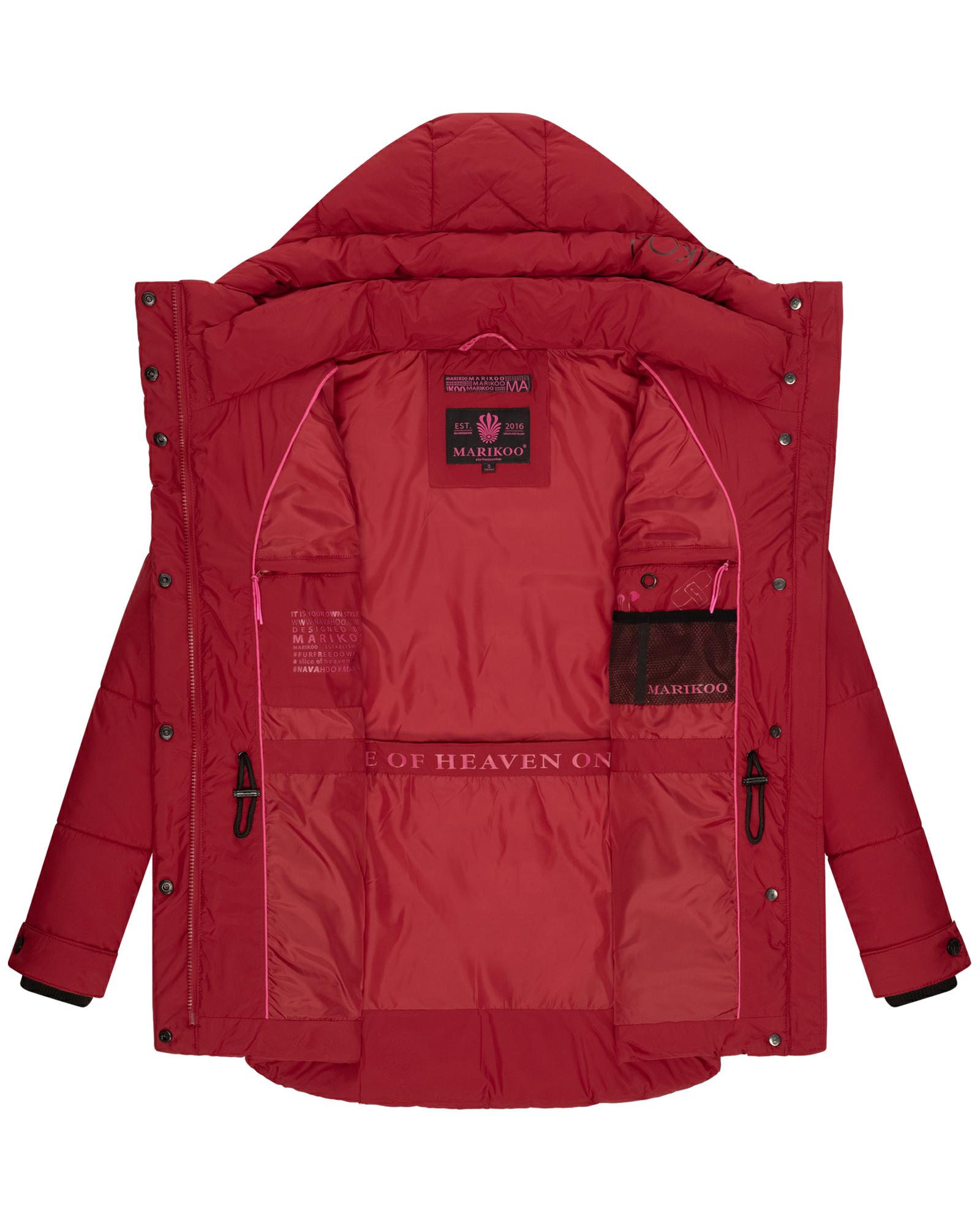 Winter Steppjacke mit Kapuze "Akumaa" Dark Red