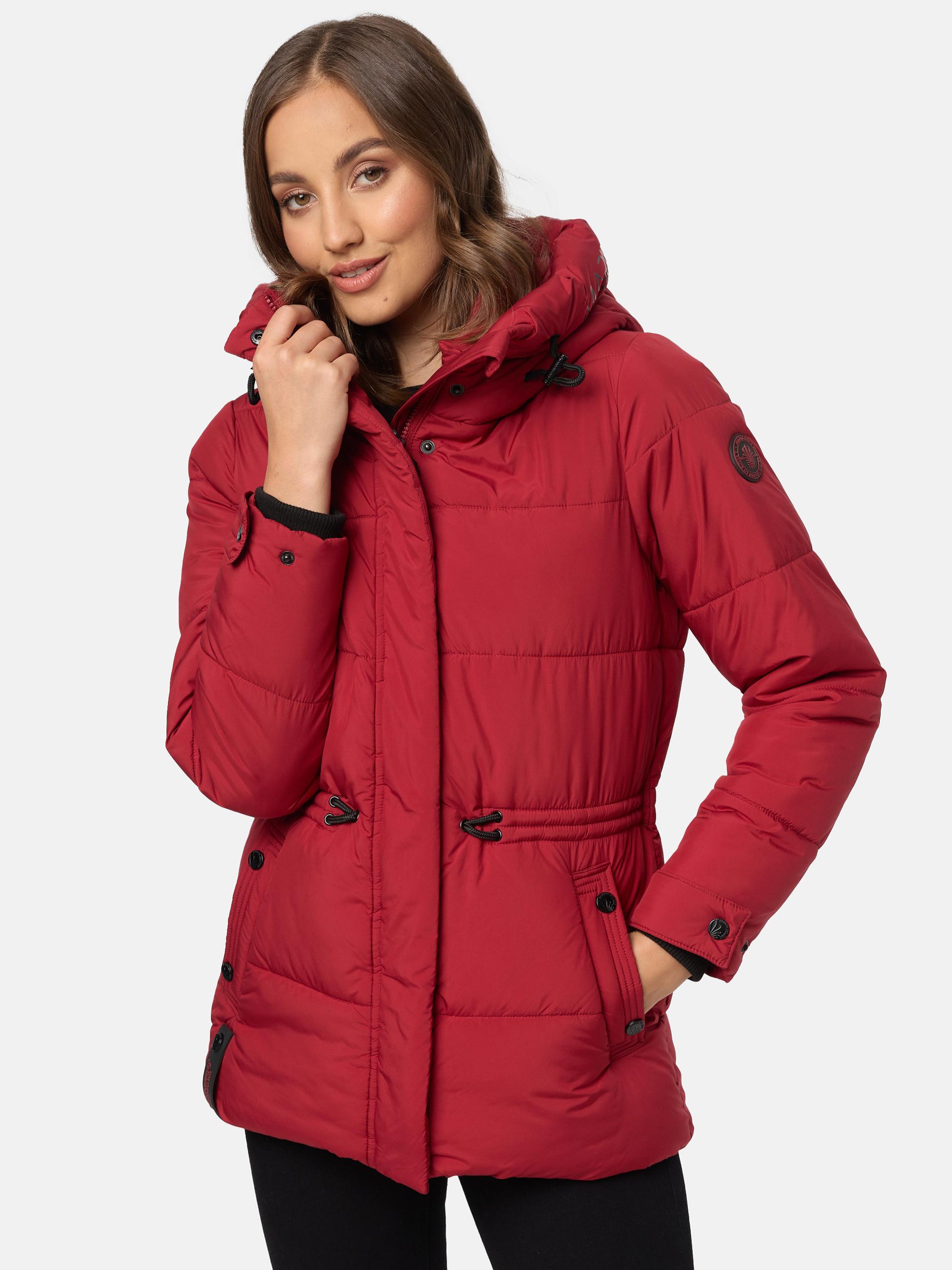 Winter Steppjacke mit Kapuze "Akumaa" Dark Red