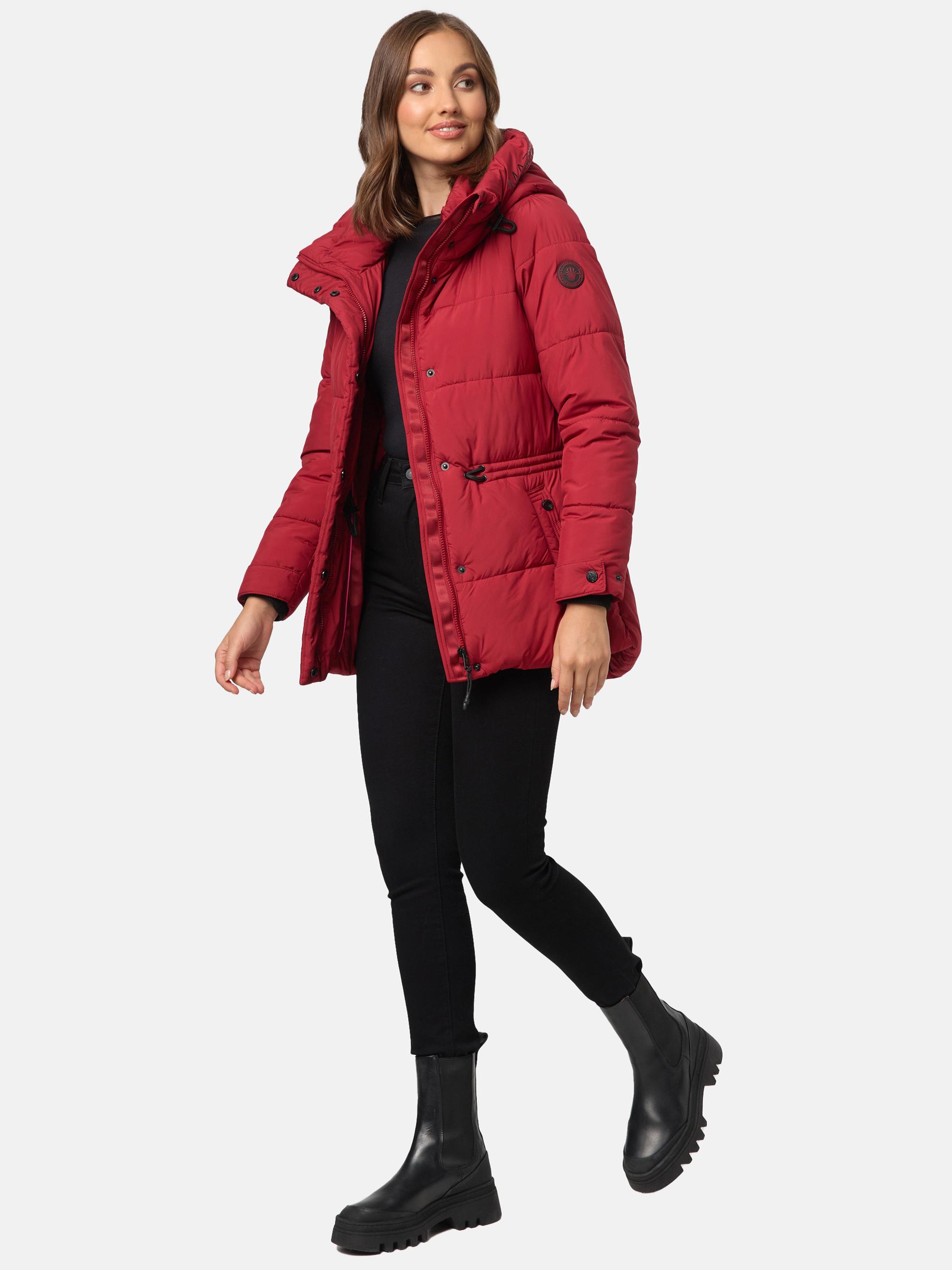 Winter Steppjacke mit Kapuze "Akumaa" Dark Red