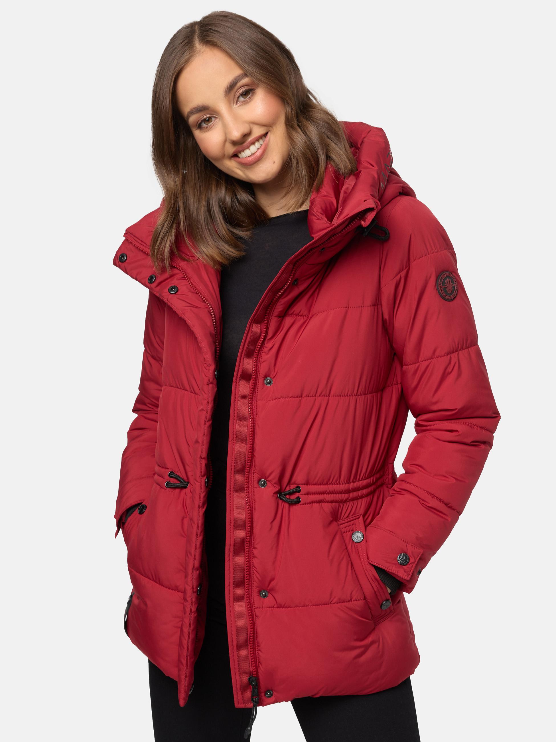 Winter Steppjacke mit Kapuze "Akumaa" Dark Red