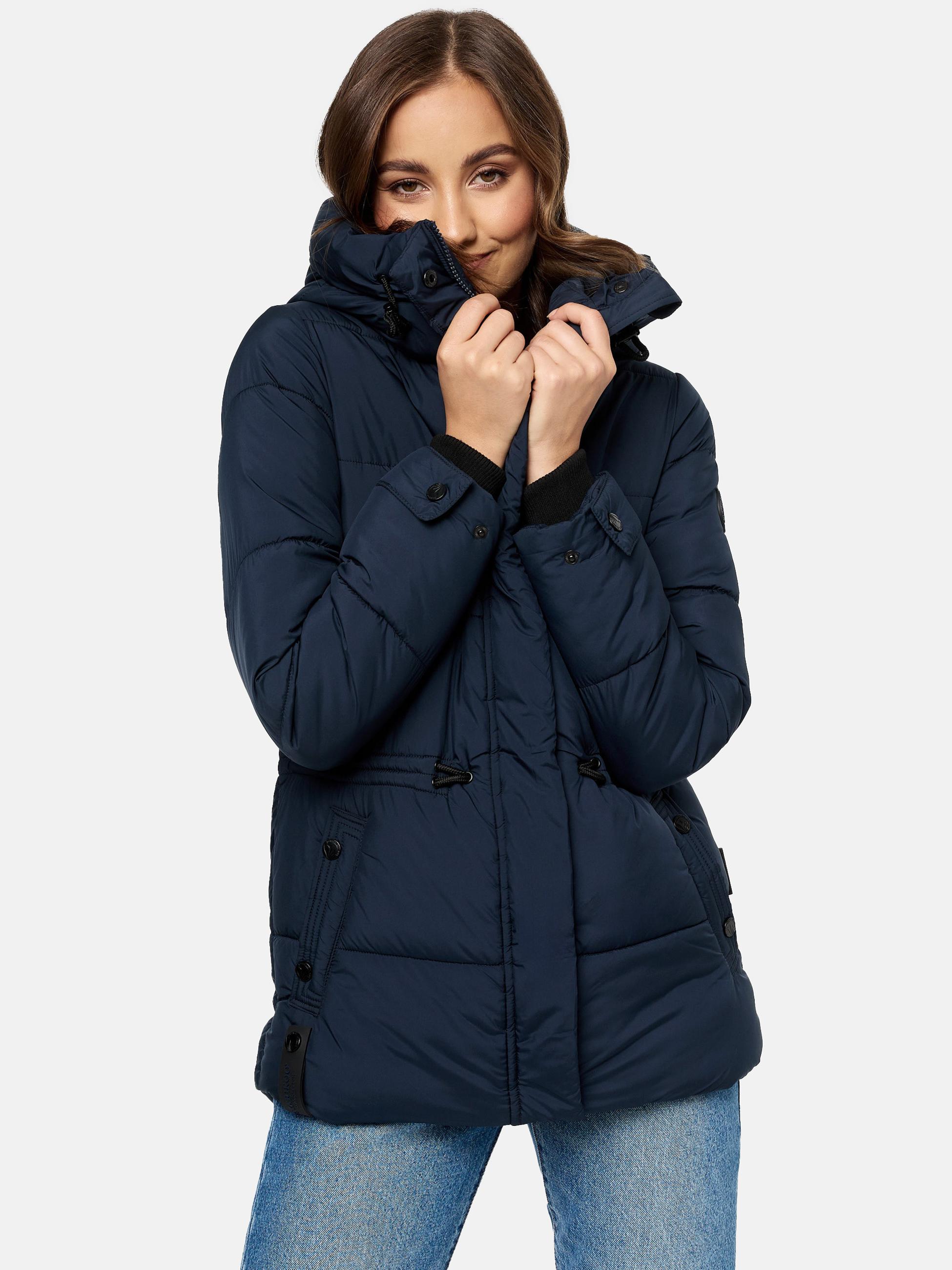 Winter Steppjacke mit Kapuze "Akumaa" Navy