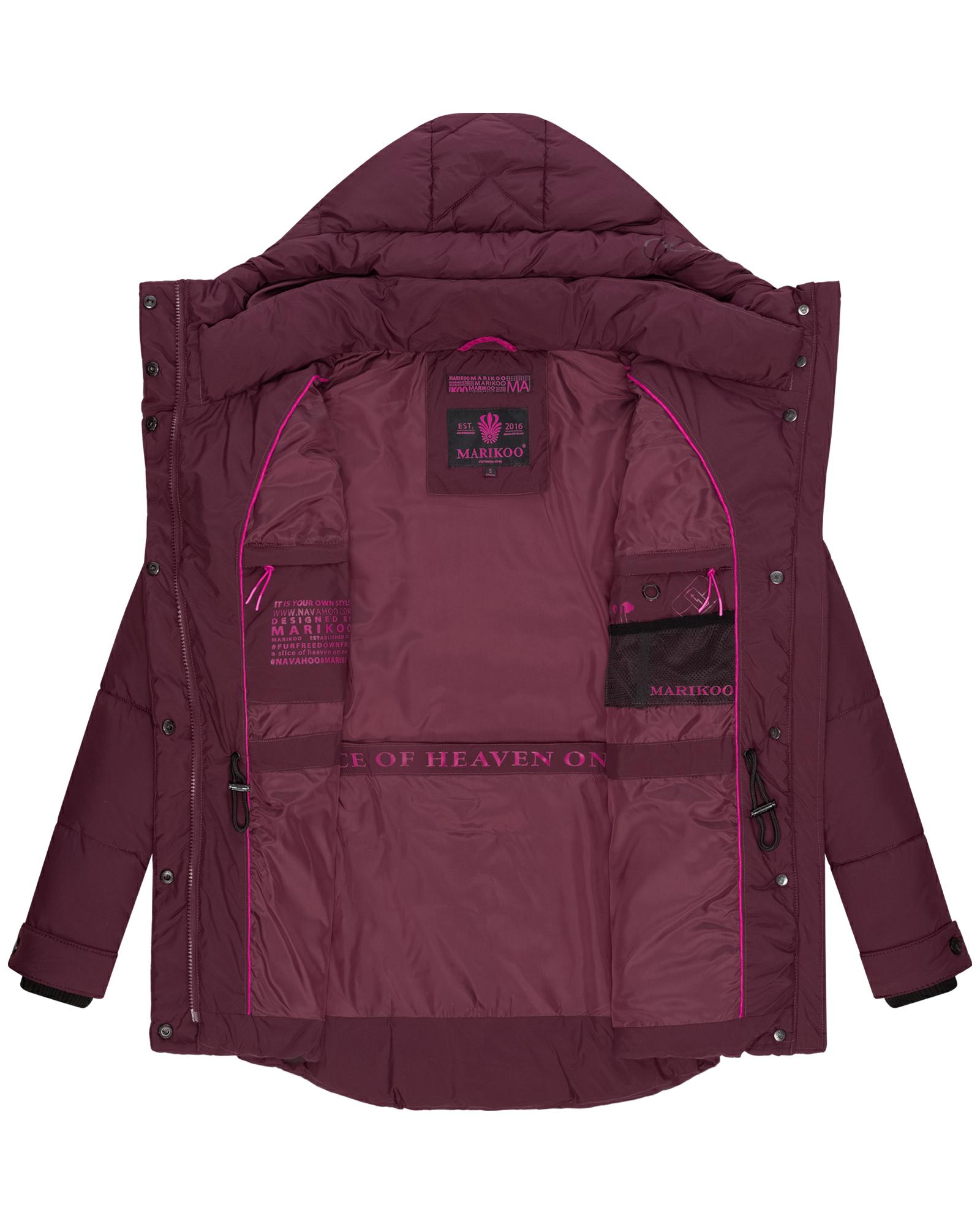 Winter Steppjacke mit Kapuze "Akumaa" Wine