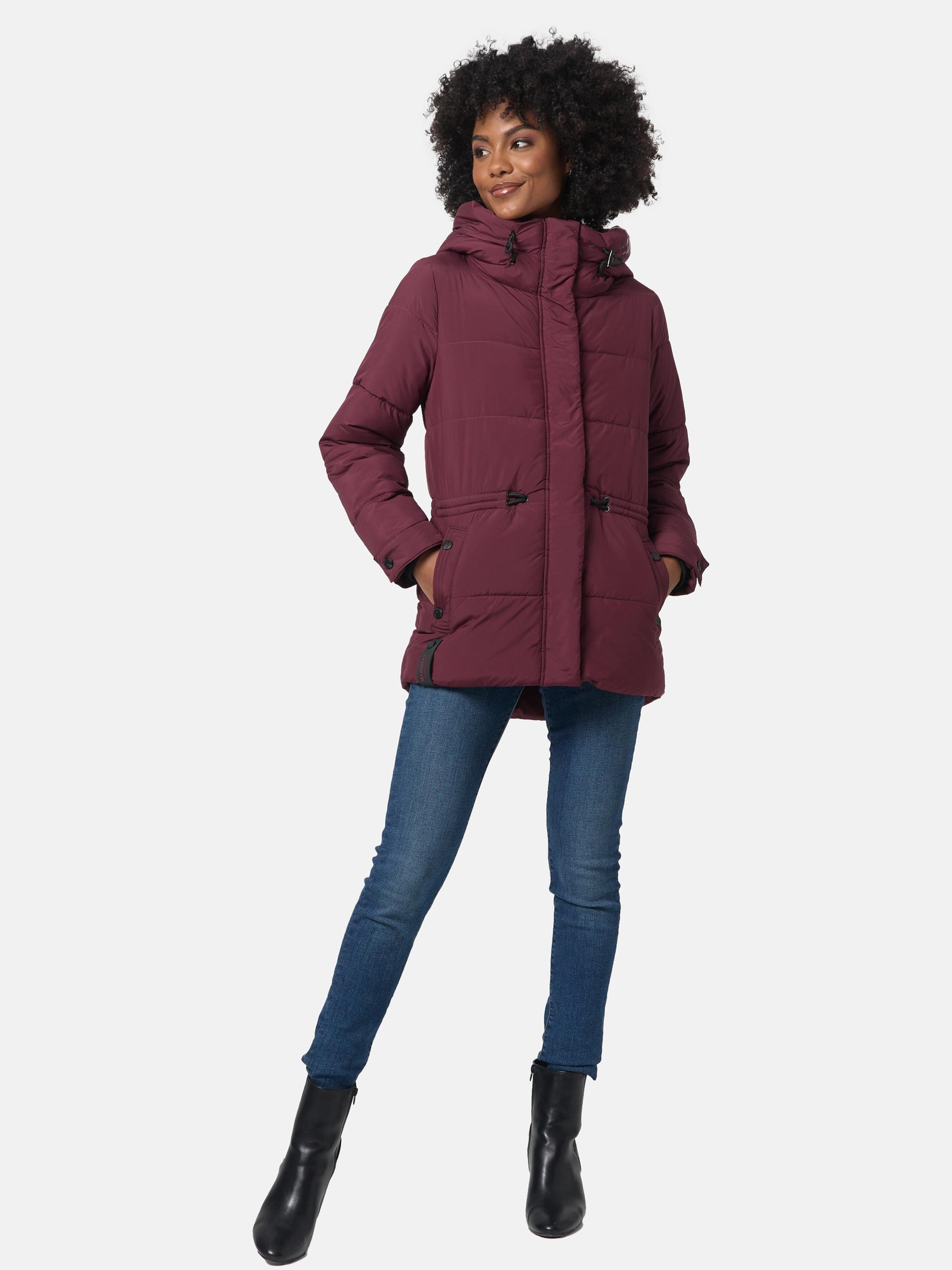 Winter Steppjacke mit Kapuze "Akumaa" Wine