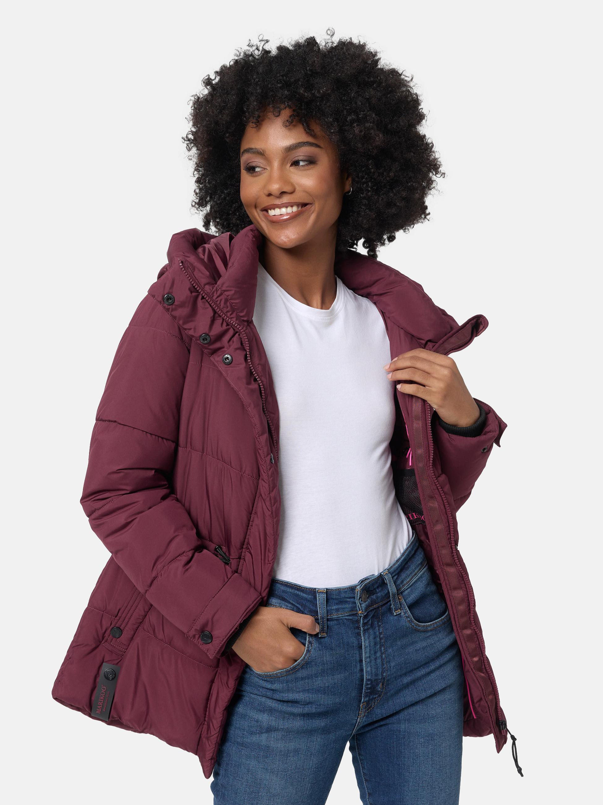 Winter Steppjacke mit Kapuze "Akumaa" Wine