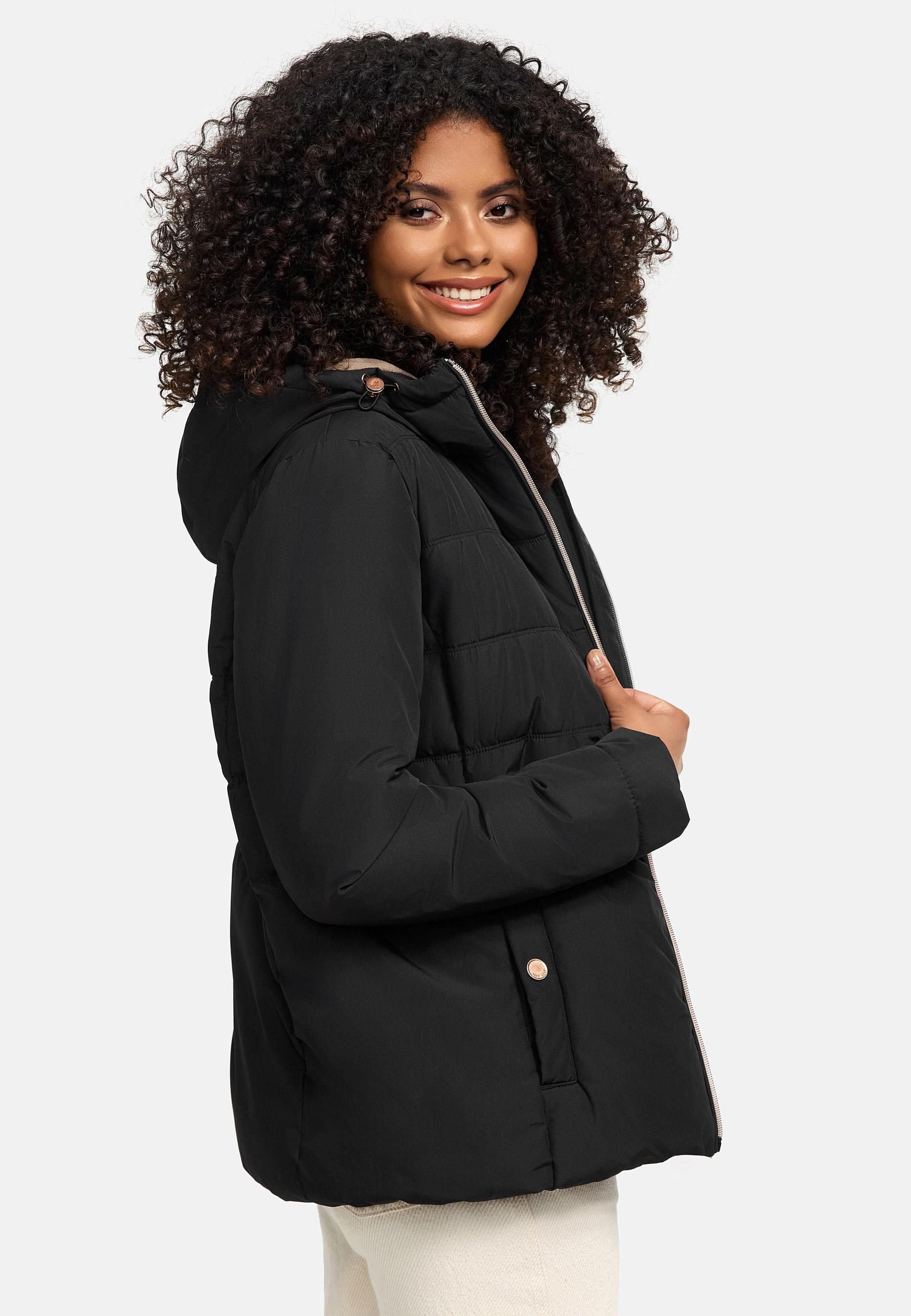 Warme Steppjacke mit Kapuze "Alemee 16" Black