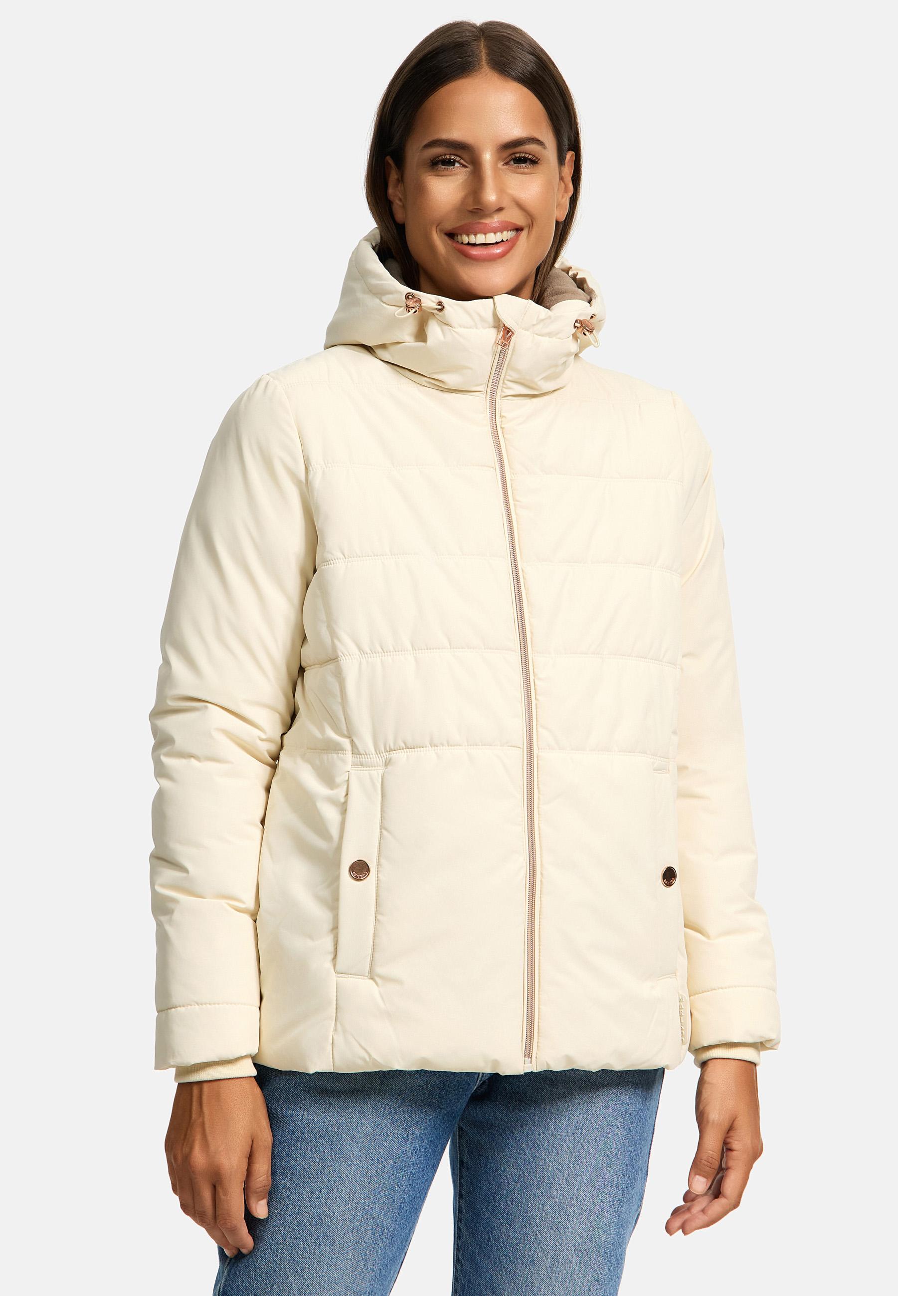 Warme Steppjacke mit Kapuze "Alemee 16" Cream