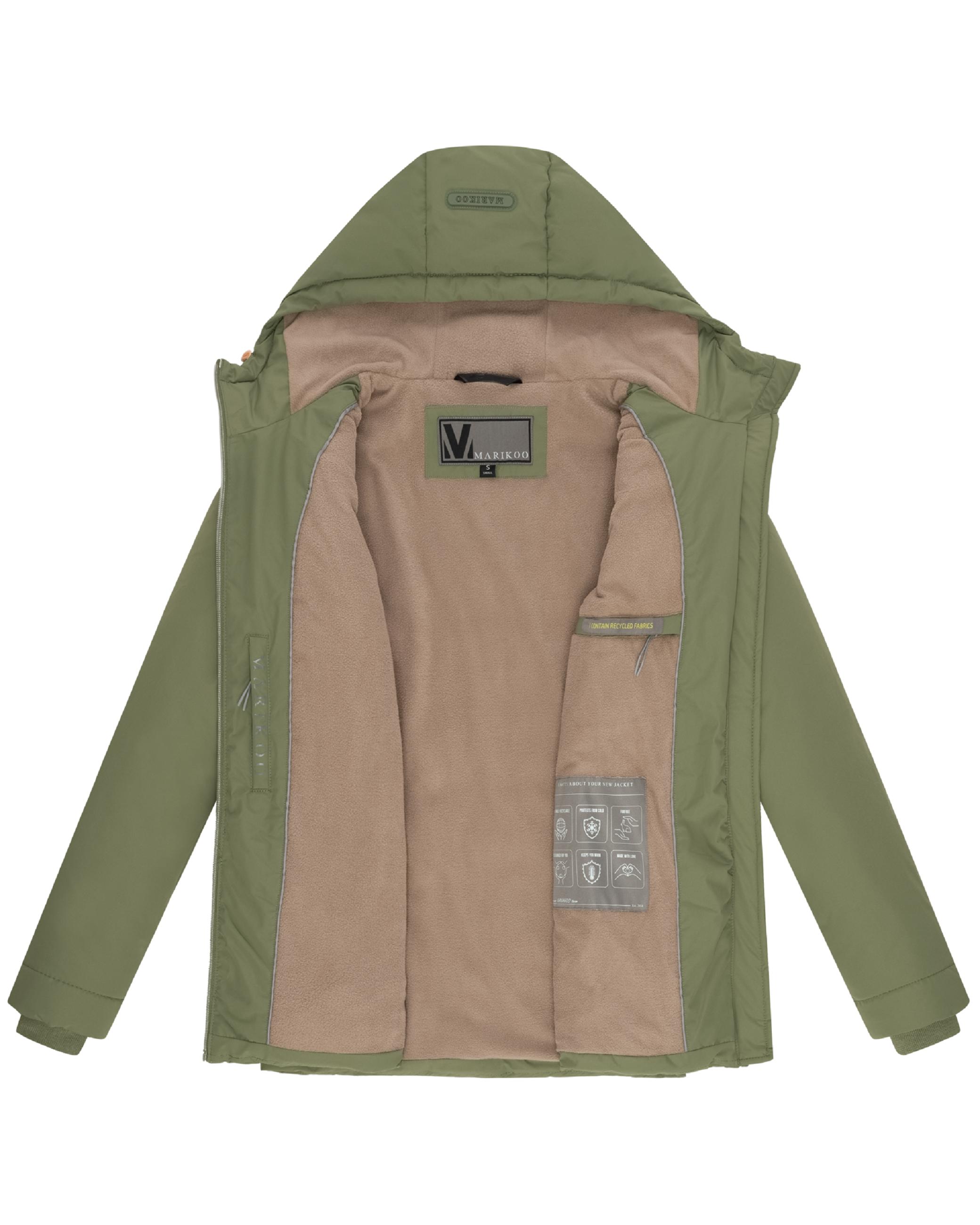 Warme Steppjacke mit Kapuze "Alemee 16" Olive