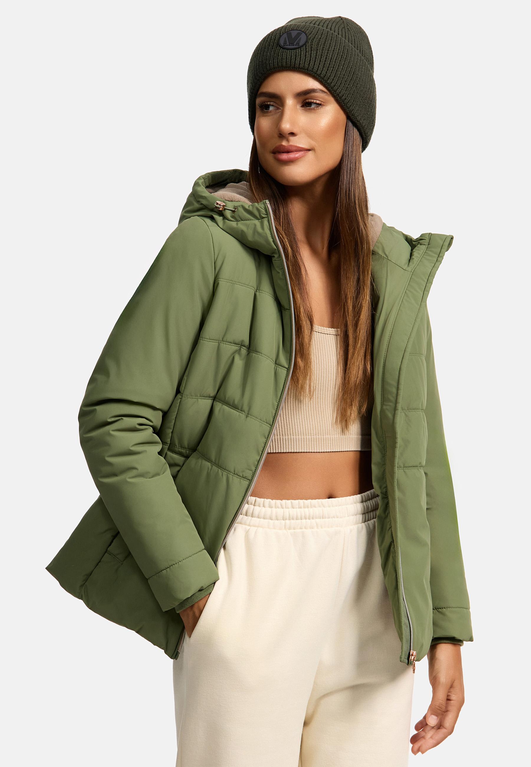 Warme Steppjacke mit Kapuze "Alemee 16" Olive