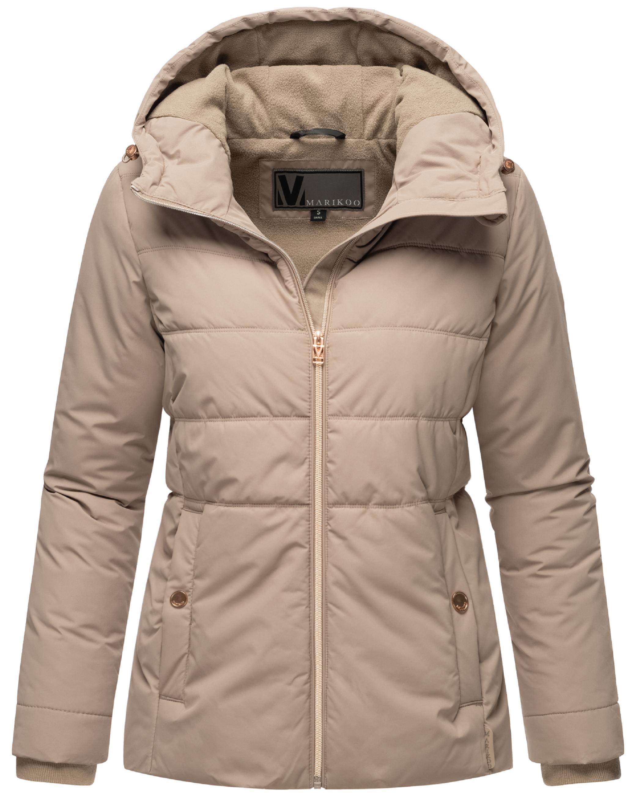 Warme Steppjacke mit Kapuze "Alemee 16" Taupe Grey