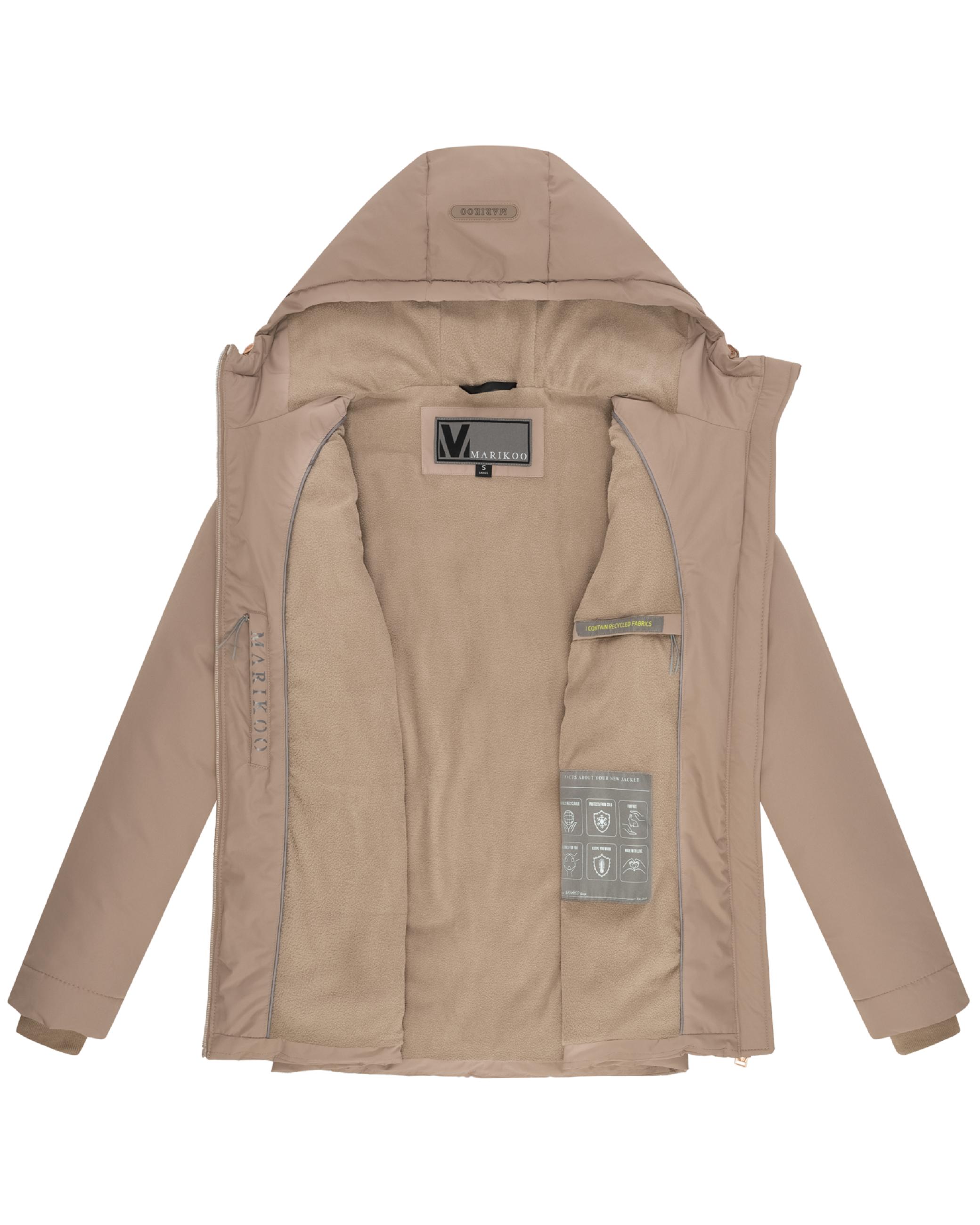 Warme Steppjacke mit Kapuze "Alemee 16" Taupe Grey