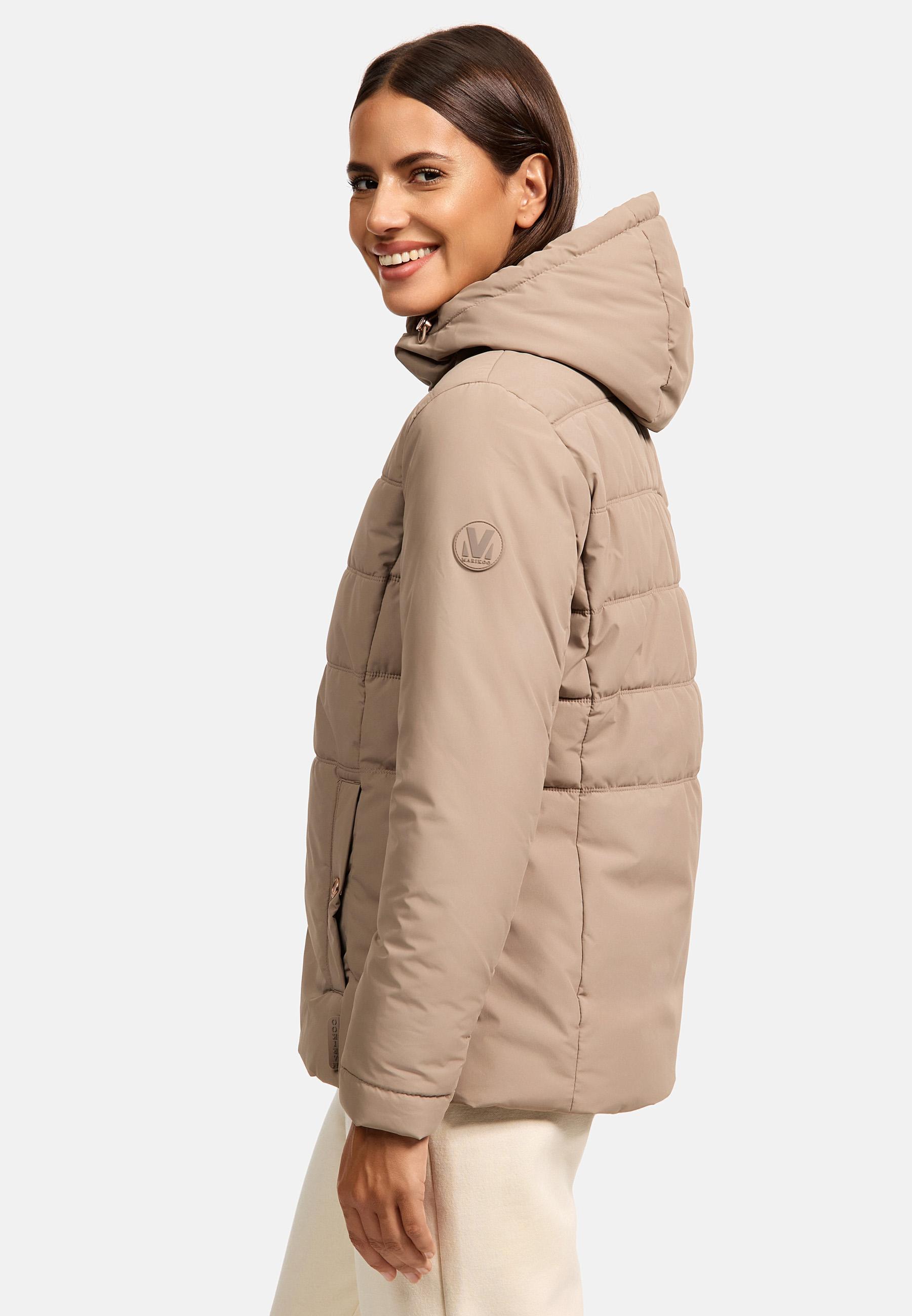 Warme Steppjacke mit Kapuze "Alemee 16" Taupe Grey