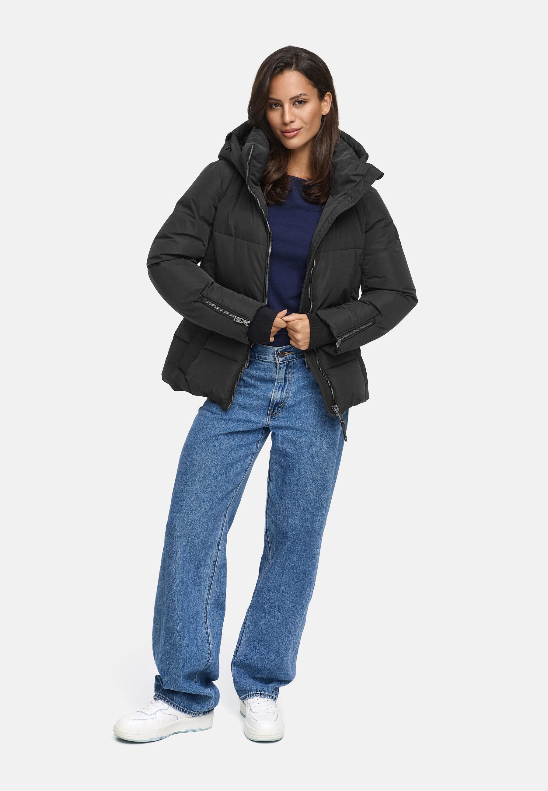 Winterjacke mit Taillengürtel "Aleyna 16" Black