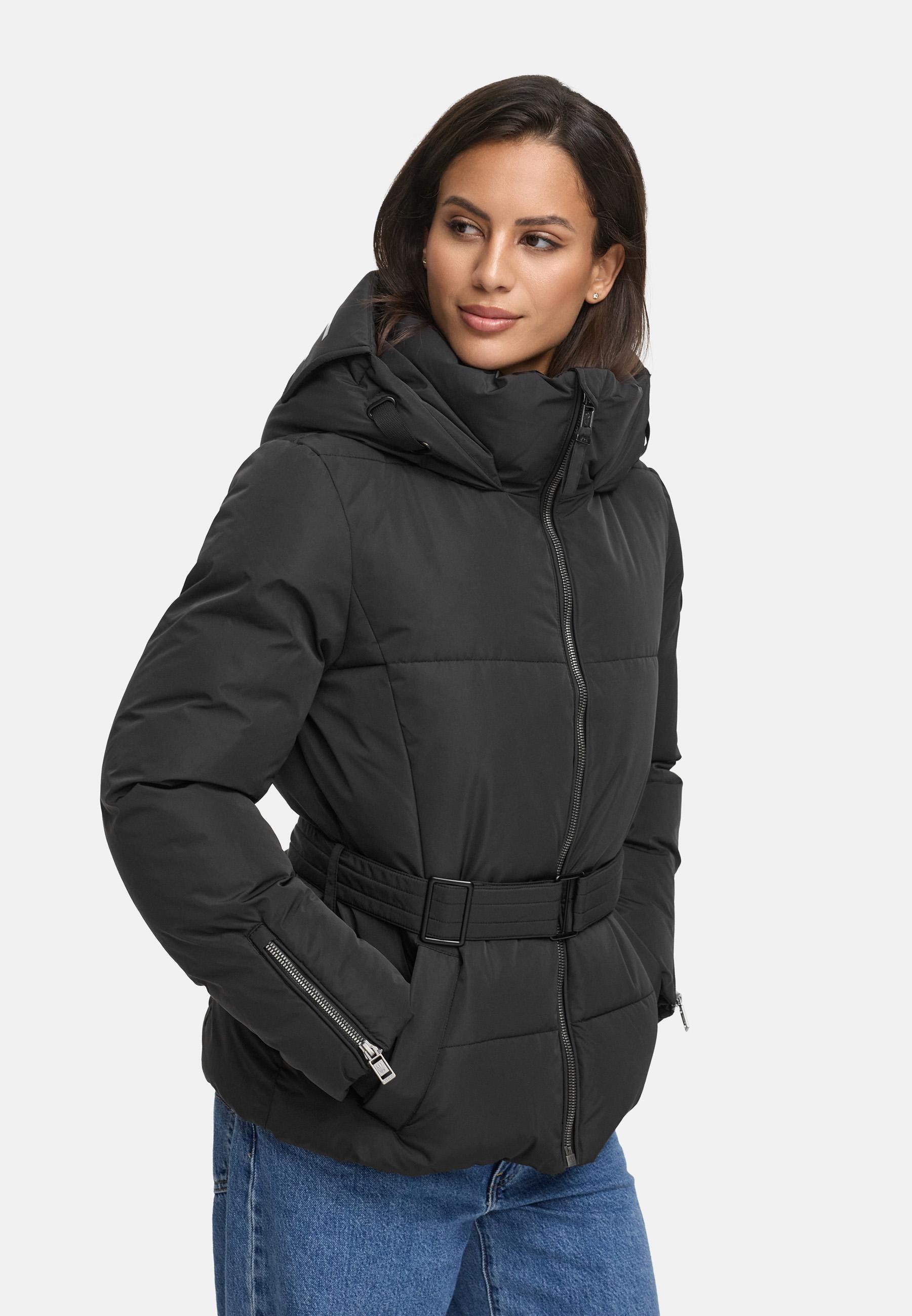 Winterjacke mit Taillengürtel "Aleyna 16" Black
