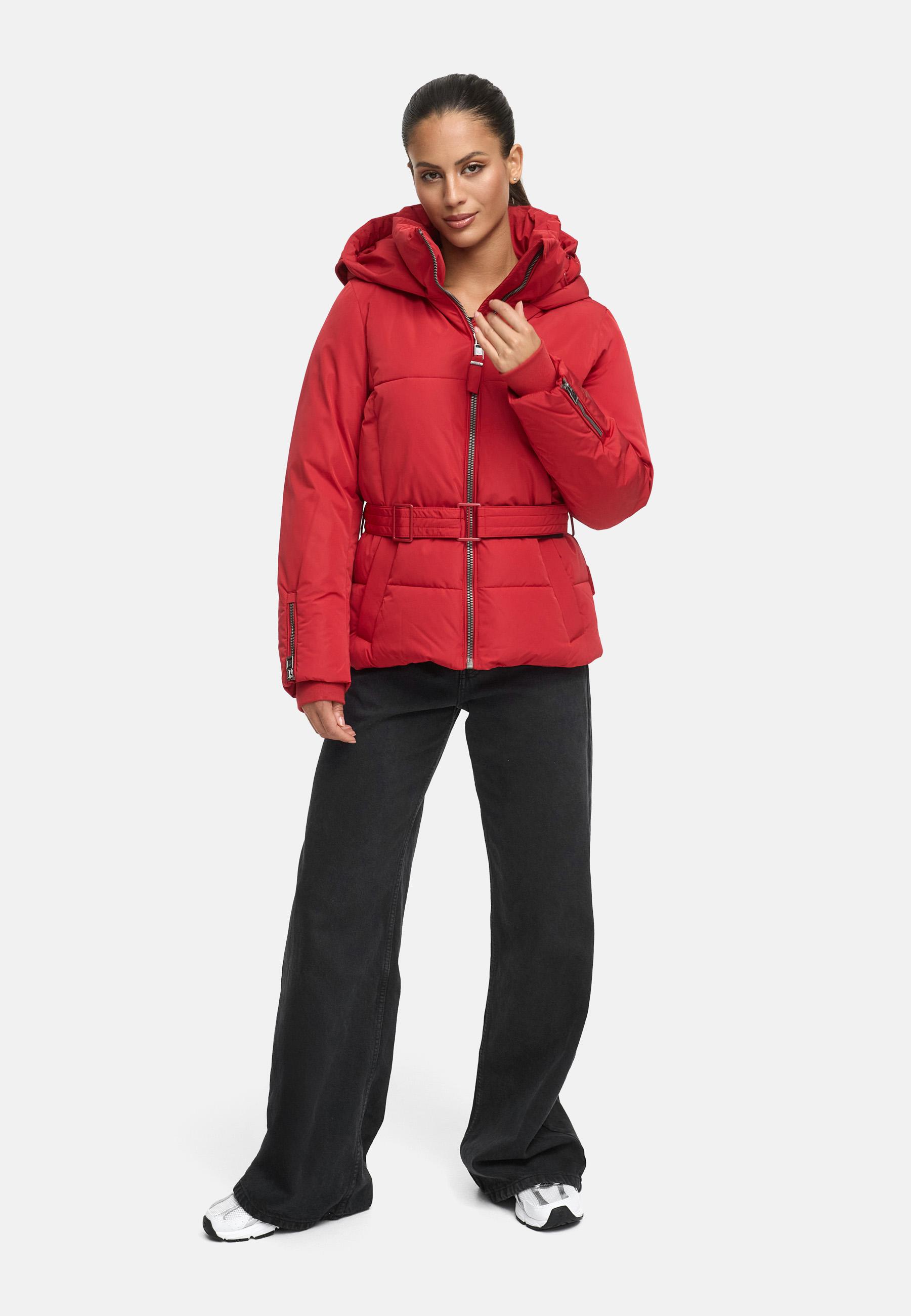 Winterjacke mit Taillengürtel "Aleyna 16" Deep Red