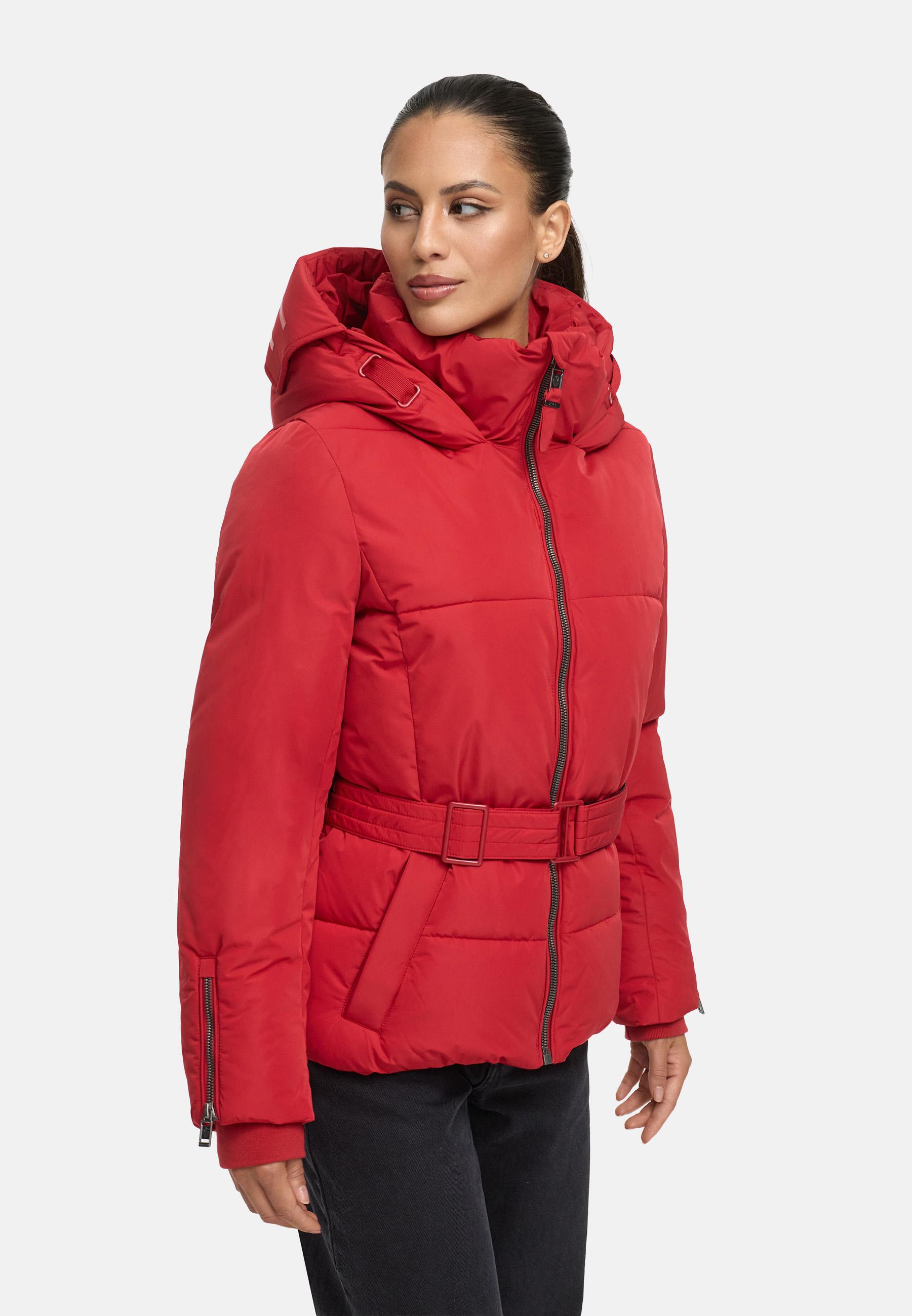 Winterjacke mit Taillengürtel "Aleyna 16" Deep Red