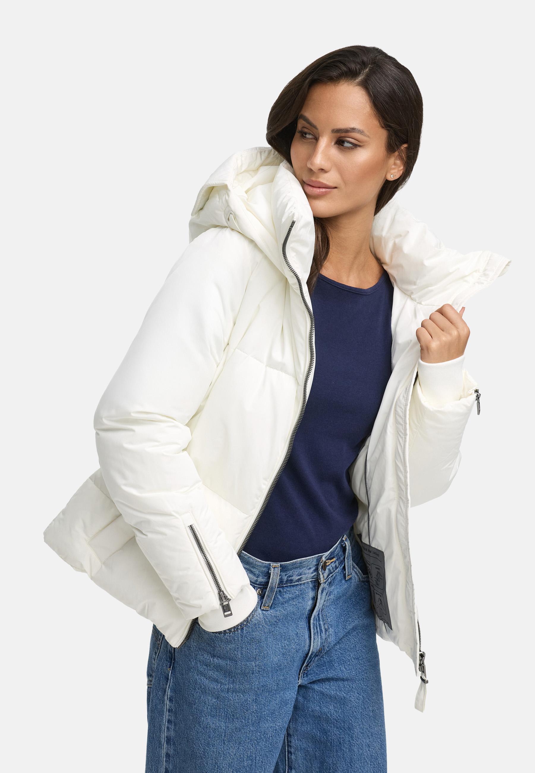 Winterjacke mit Taillengürtel "Aleyna 16" Offwhite