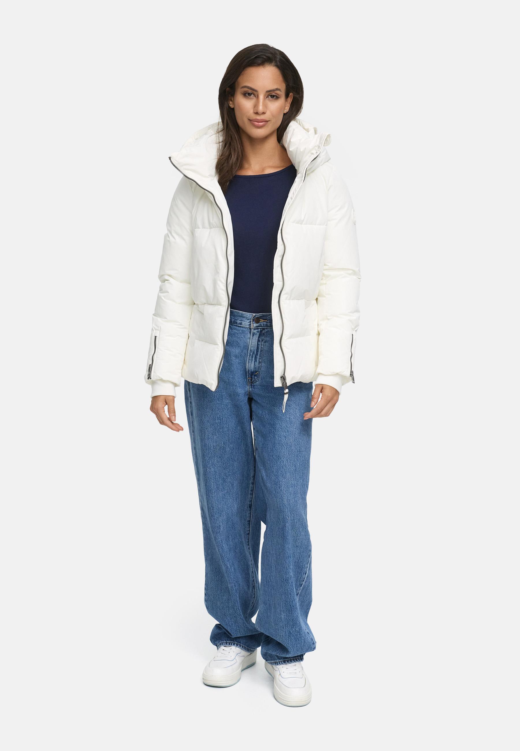 Winterjacke mit Taillengürtel "Aleyna 16" Offwhite