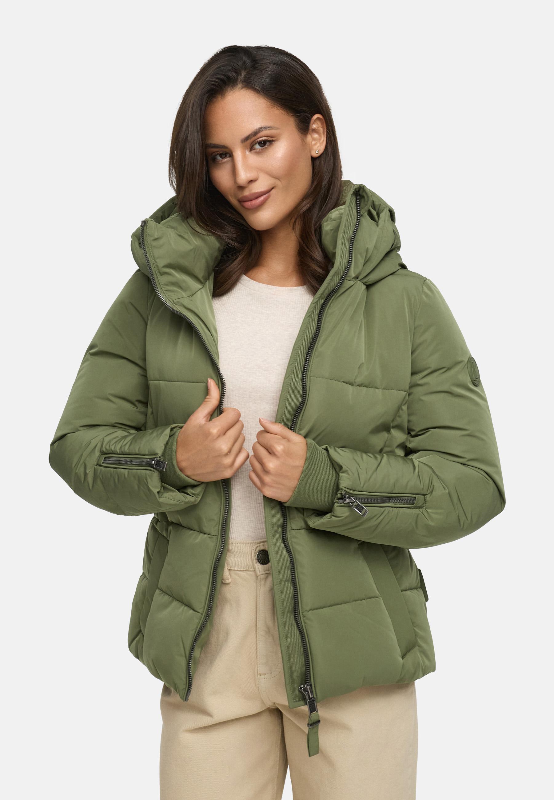 Winterjacke mit Taillengürtel "Aleyna 16" Olive Leaf