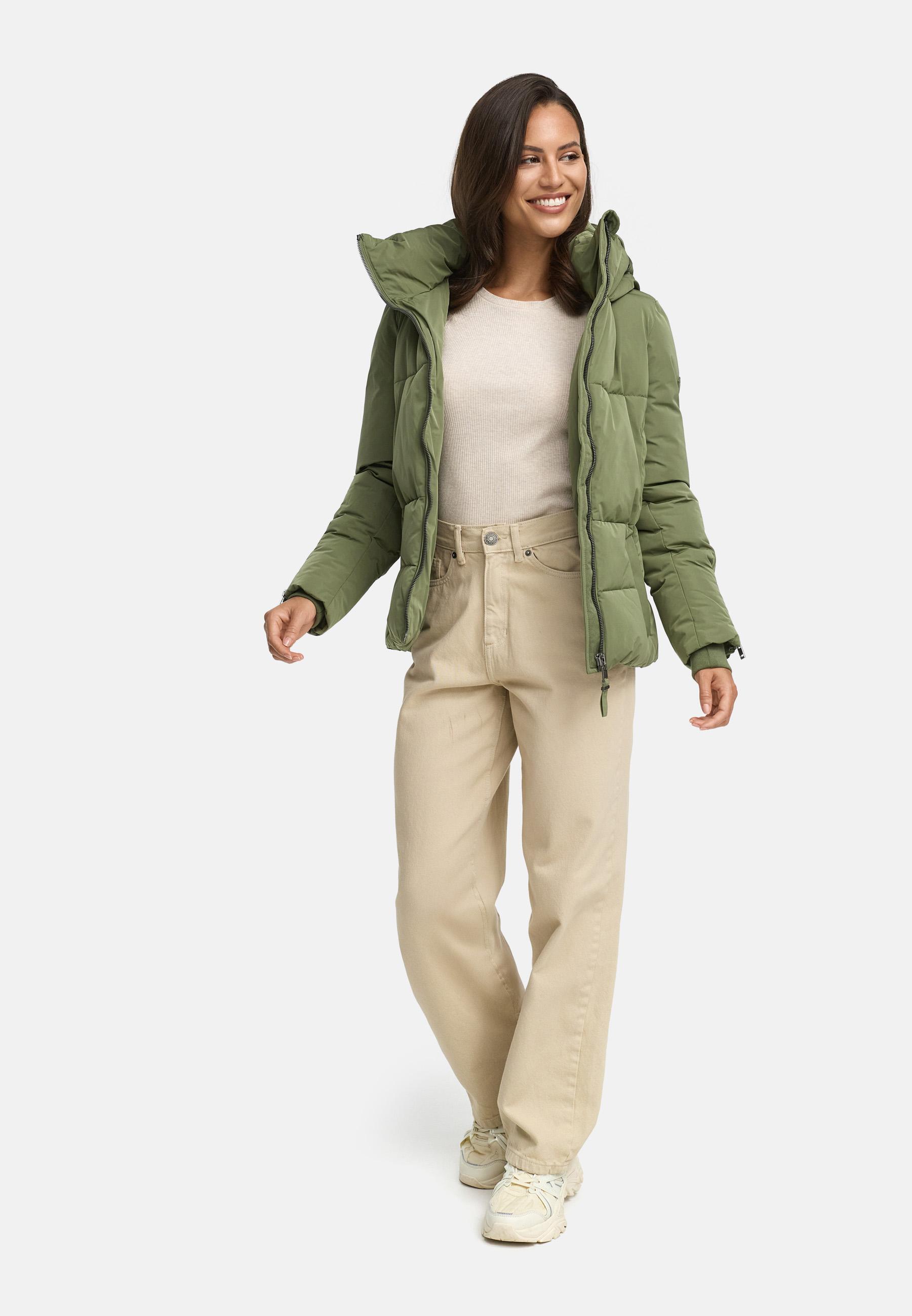 Winterjacke mit Taillengürtel "Aleyna 16" Olive Leaf