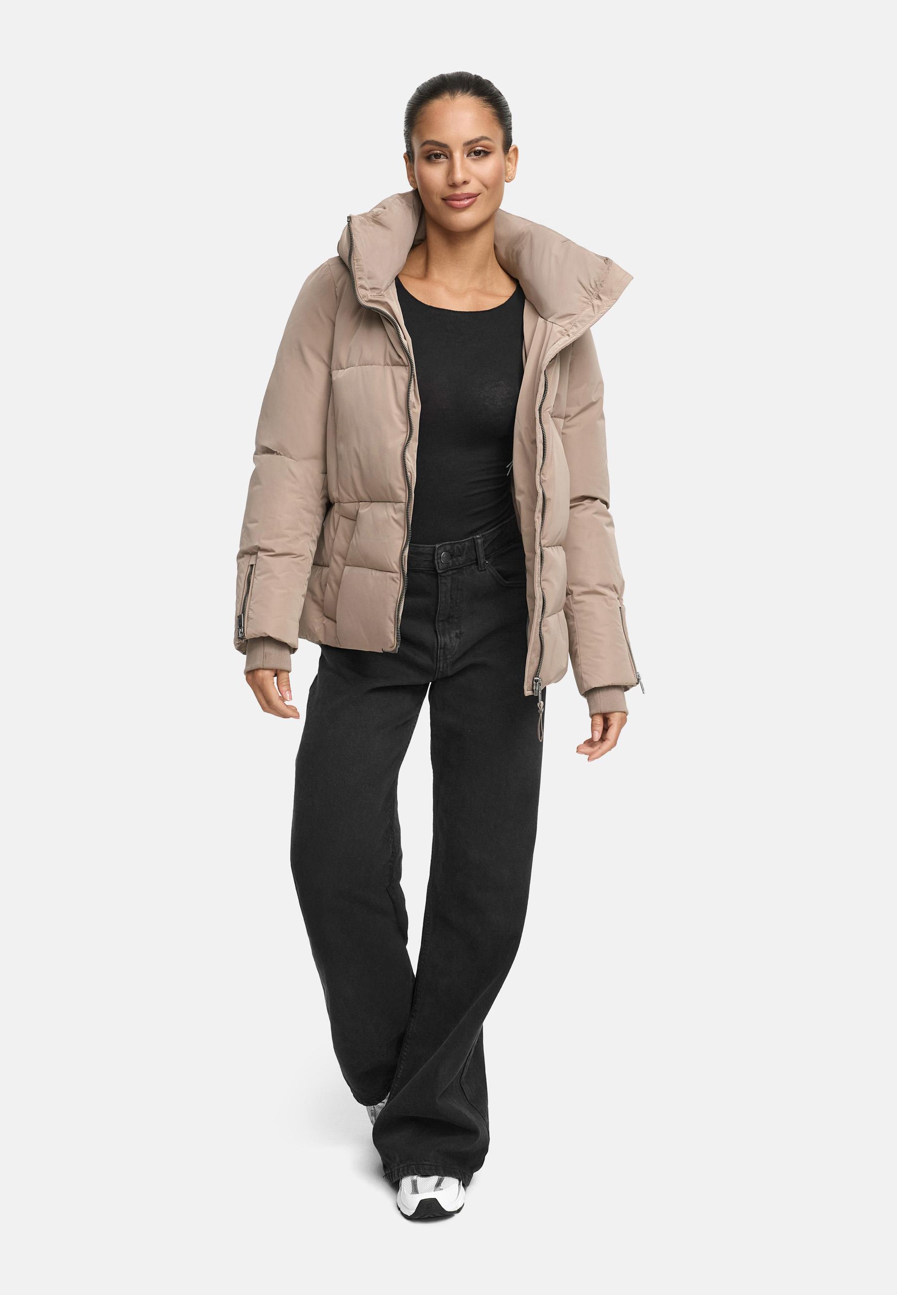 Winterjacke mit Taillengürtel "Aleyna 16" Taupe Grey