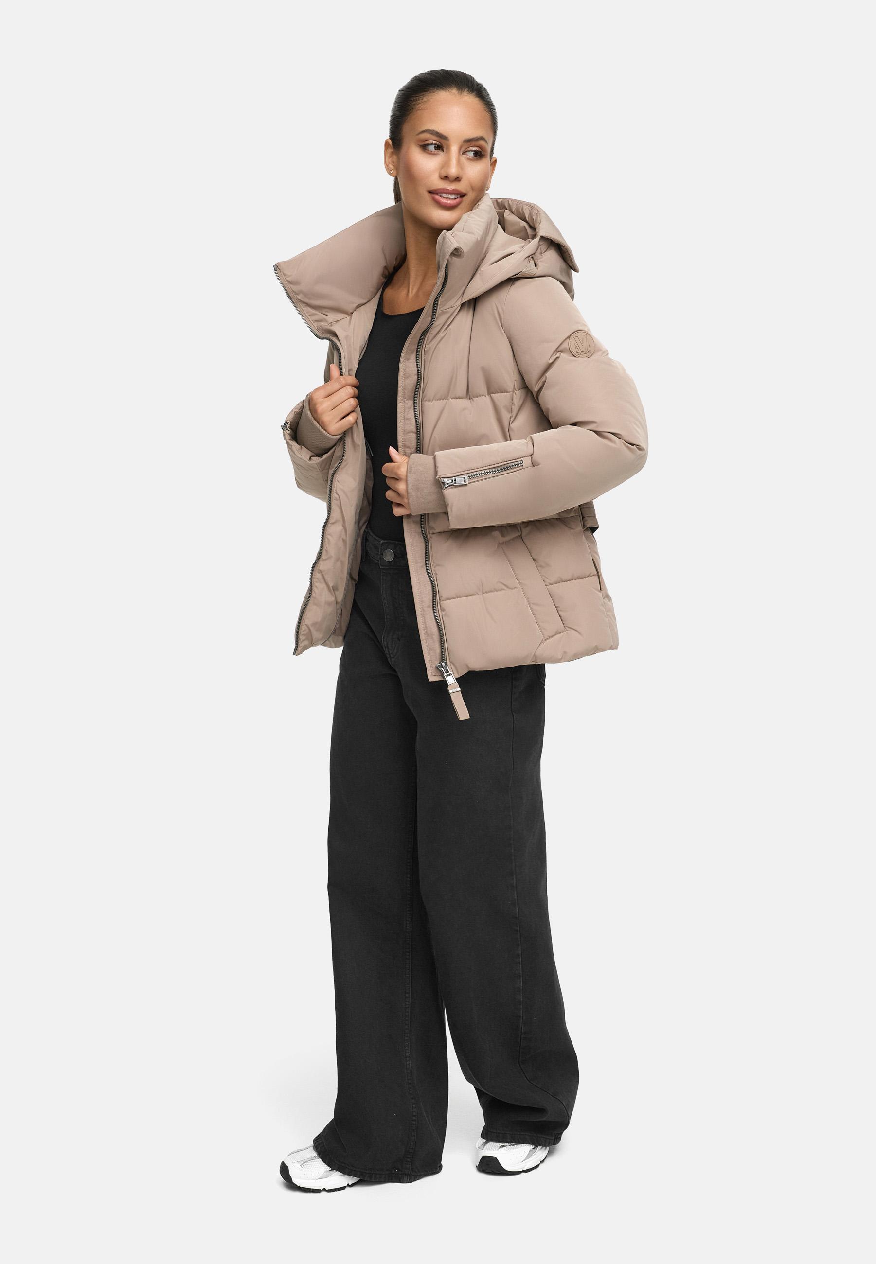 Winterjacke mit Taillengürtel "Aleyna 16" Taupe Grey