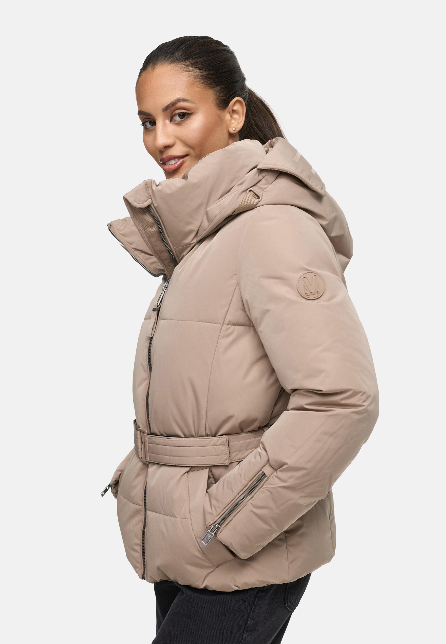Winterjacke mit Taillengürtel "Aleyna 16" Taupe Grey