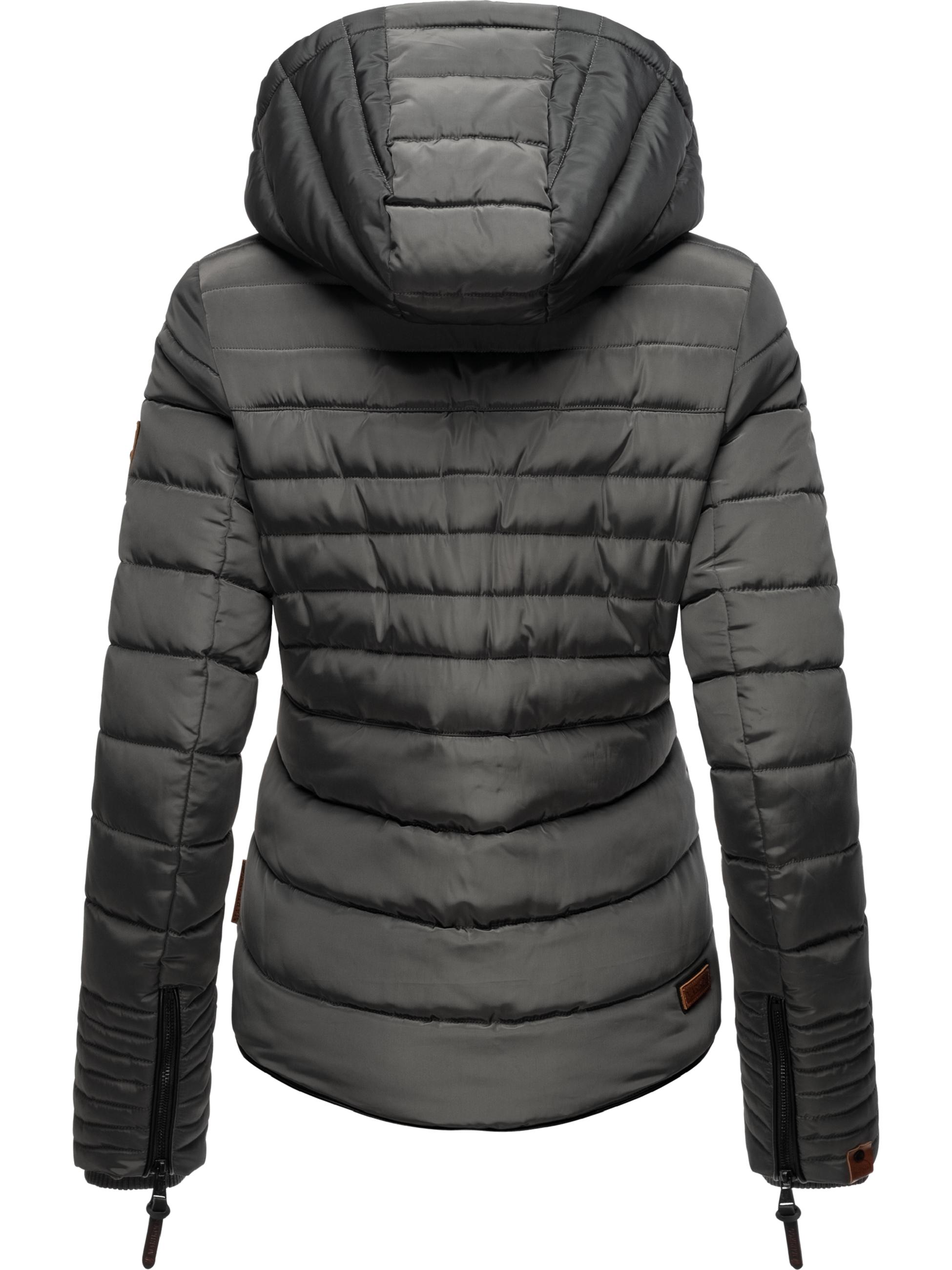 Kurze Winter Steppjacke mit Kapuze "Amber" Anthracite